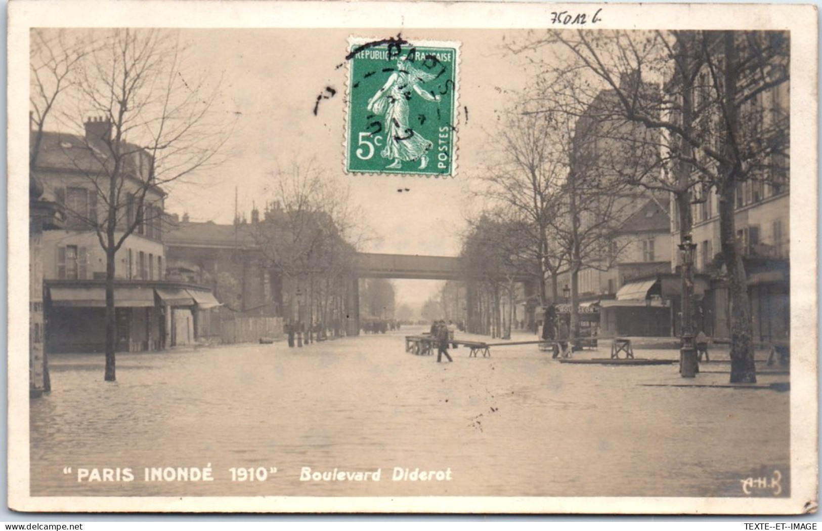 75012 PARIS - Bld Diderot Lors De La Crue De 1910 - District 12