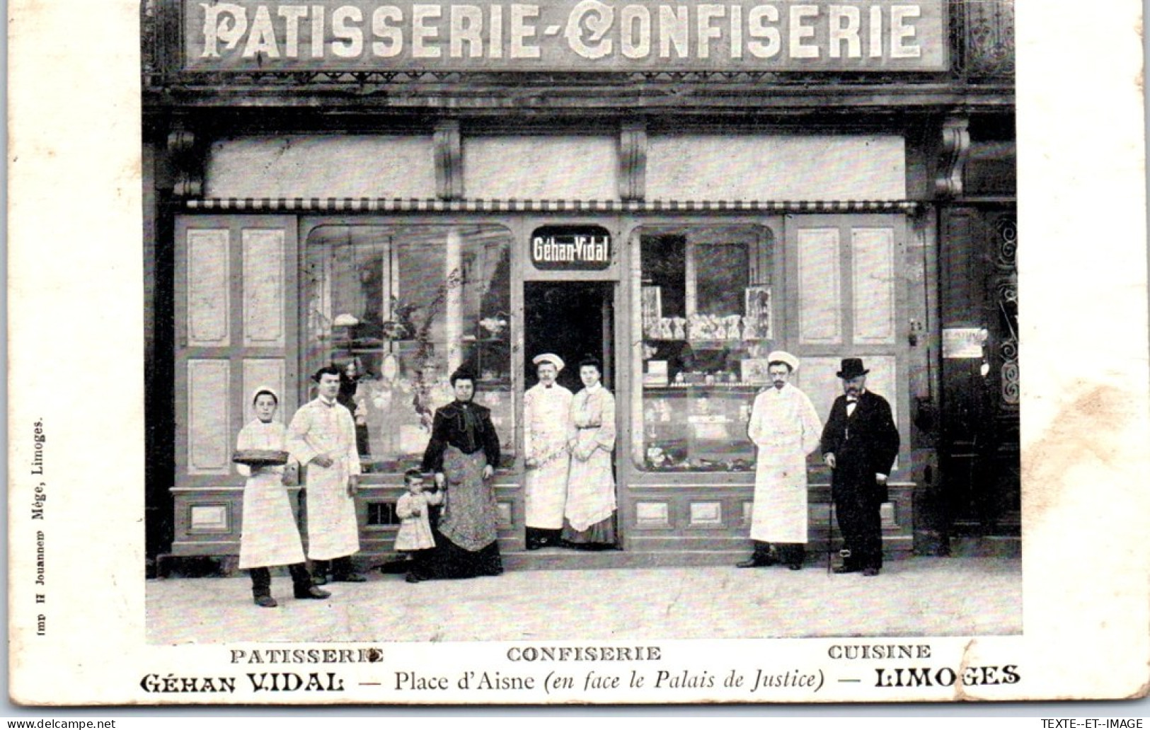 87 LIMOGES - Patisserie Gehan VIDAL Place D'aisne [Rare] - Limoges