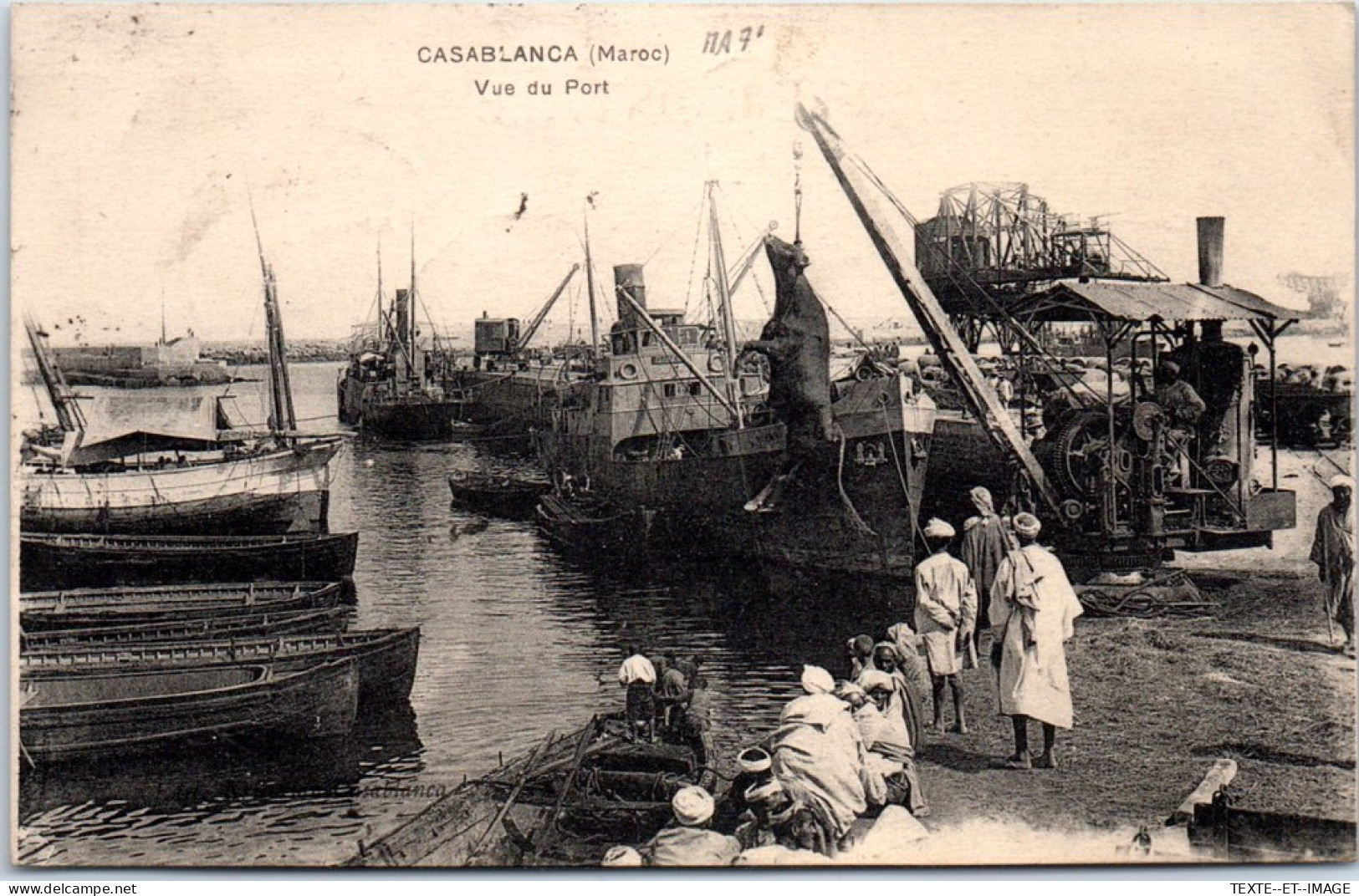 MAROC - CASABLANCA - Vue Sur Le Port Chargement D'un Bœuf  - Casablanca