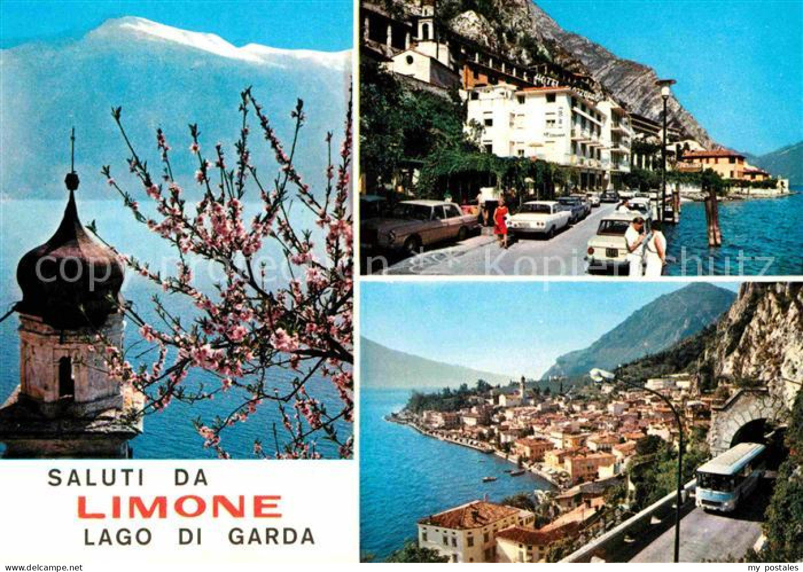 72900742 Limone Sul Garda Uferstrasse Kirchturm Teilansicht Mit Tunnel Limone Su - Other & Unclassified