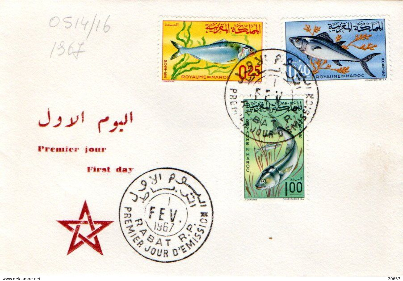 Maroc Al Maghrib 0514/16 Fdc Poissons - Poissons