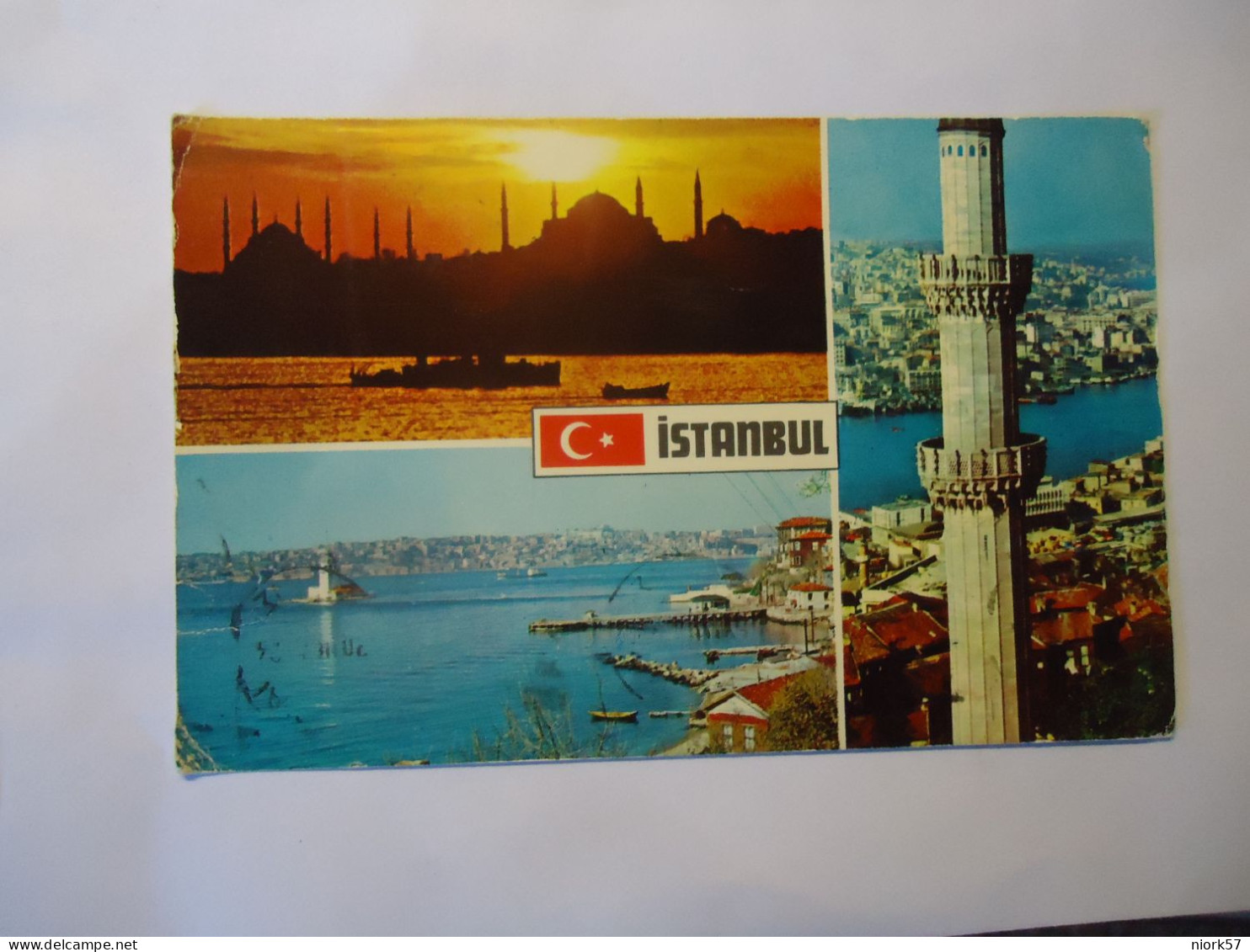 TURKEY  POSTCARDS  MONUMENTS ISTABUL  4 STAMPS - Turquie