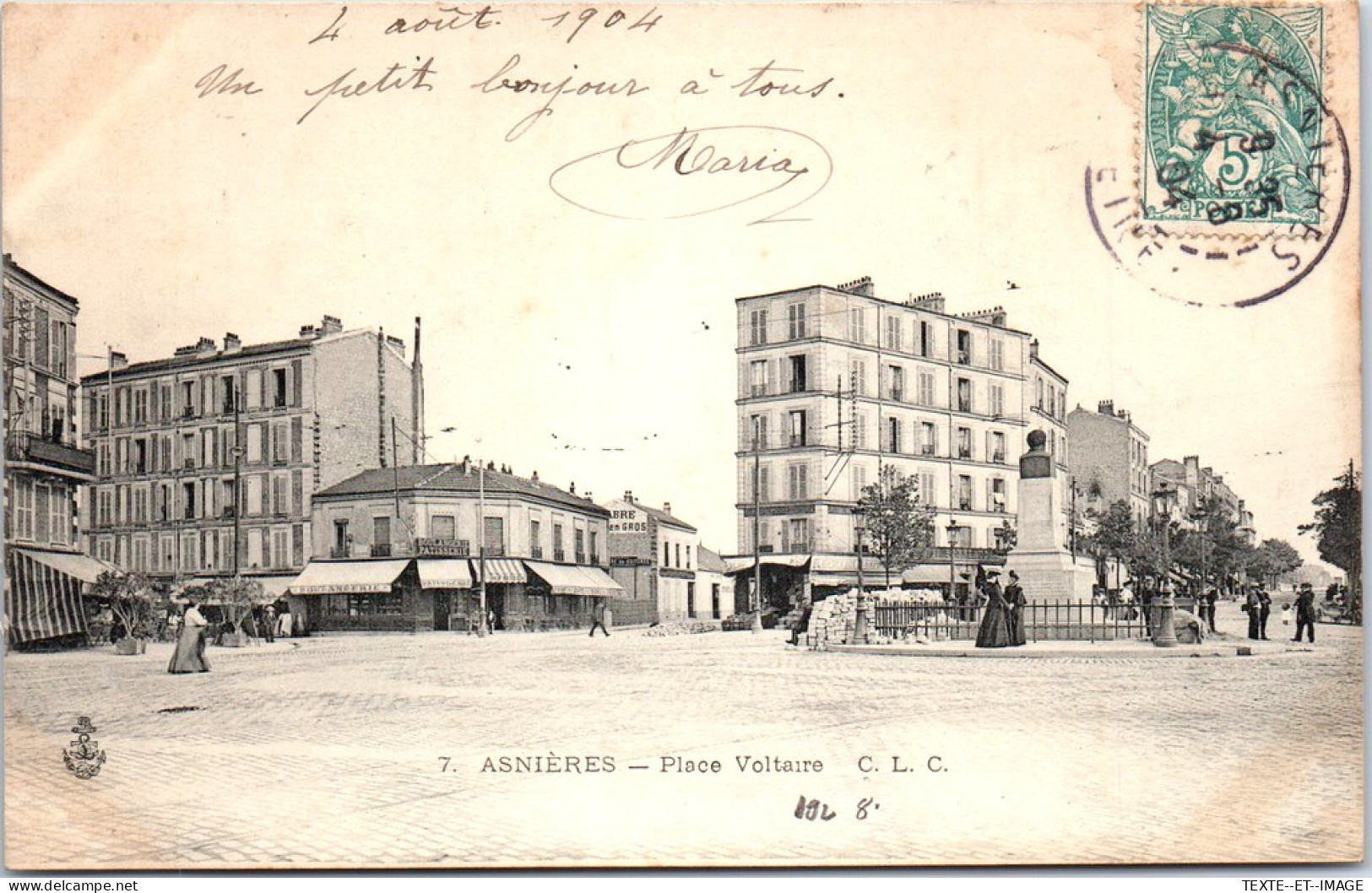 92 ASNIERES SUR SEINE - Vue Partielle De La Place Voltaire. - Asnieres Sur Seine