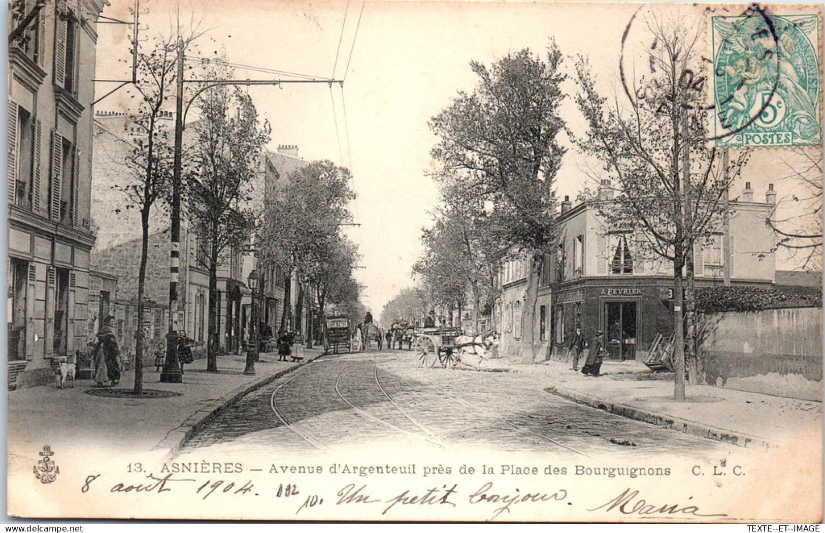 92 ASNIERES SUR SEINE - L'avenue D'argenteuil Depuis La Place Des Bourguignons  - Asnieres Sur Seine