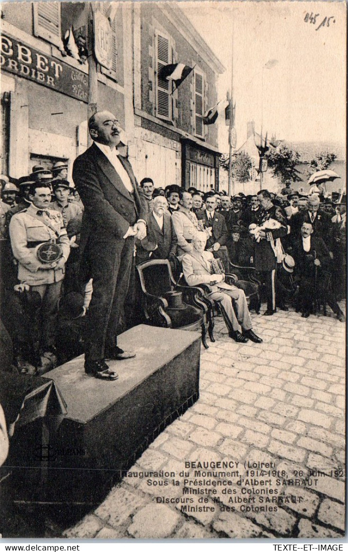 45 BEAUGENCY - Inauguration Du Monument, Ministre Des Colonies - Beaugency