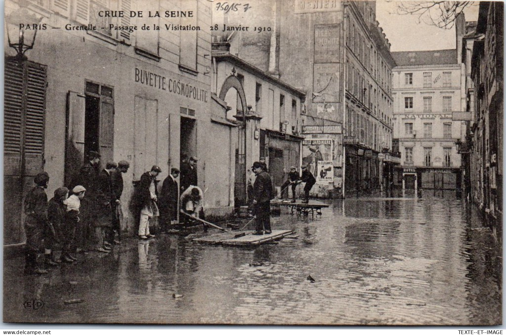 75015 PARIS - Passage De La Visitation Pendant La Crue De 1910 - Arrondissement: 15