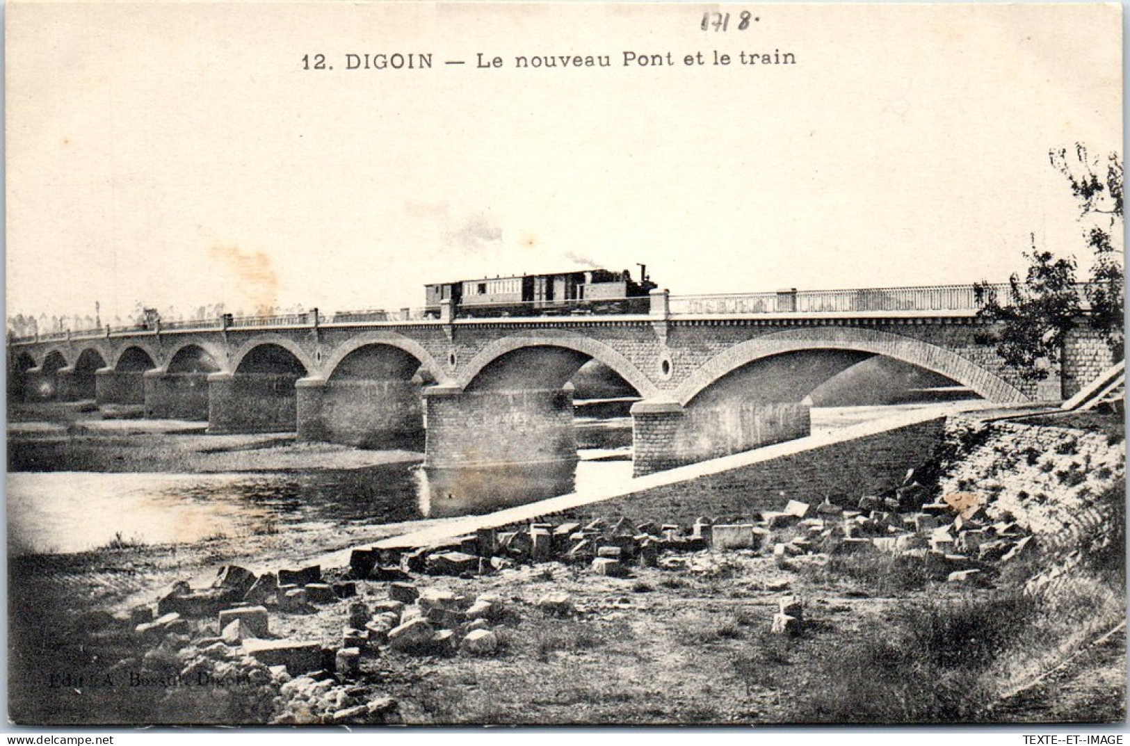 71 DIGOIN - Le Nouveau Pont Au Passage D'un Train. - Digoin