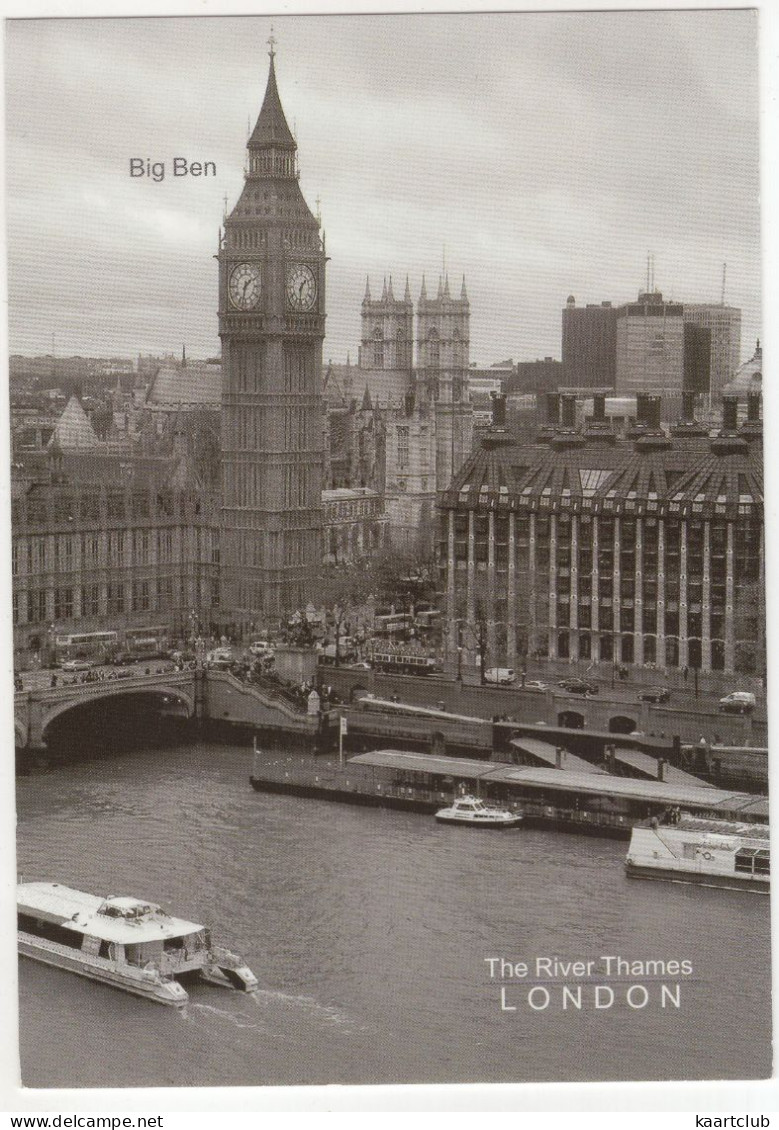 London - Big Ben & The River Thames - (England) - River Thames