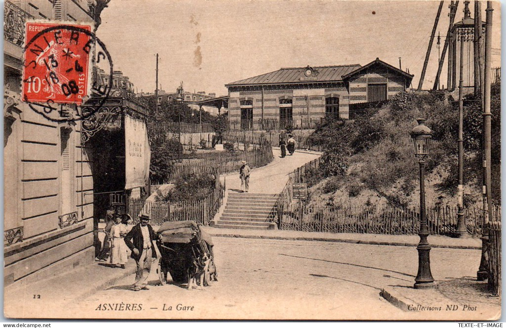 92 ASNIERES - La Gare (attelage De Chien, Petit Plan) - Asnieres Sur Seine
