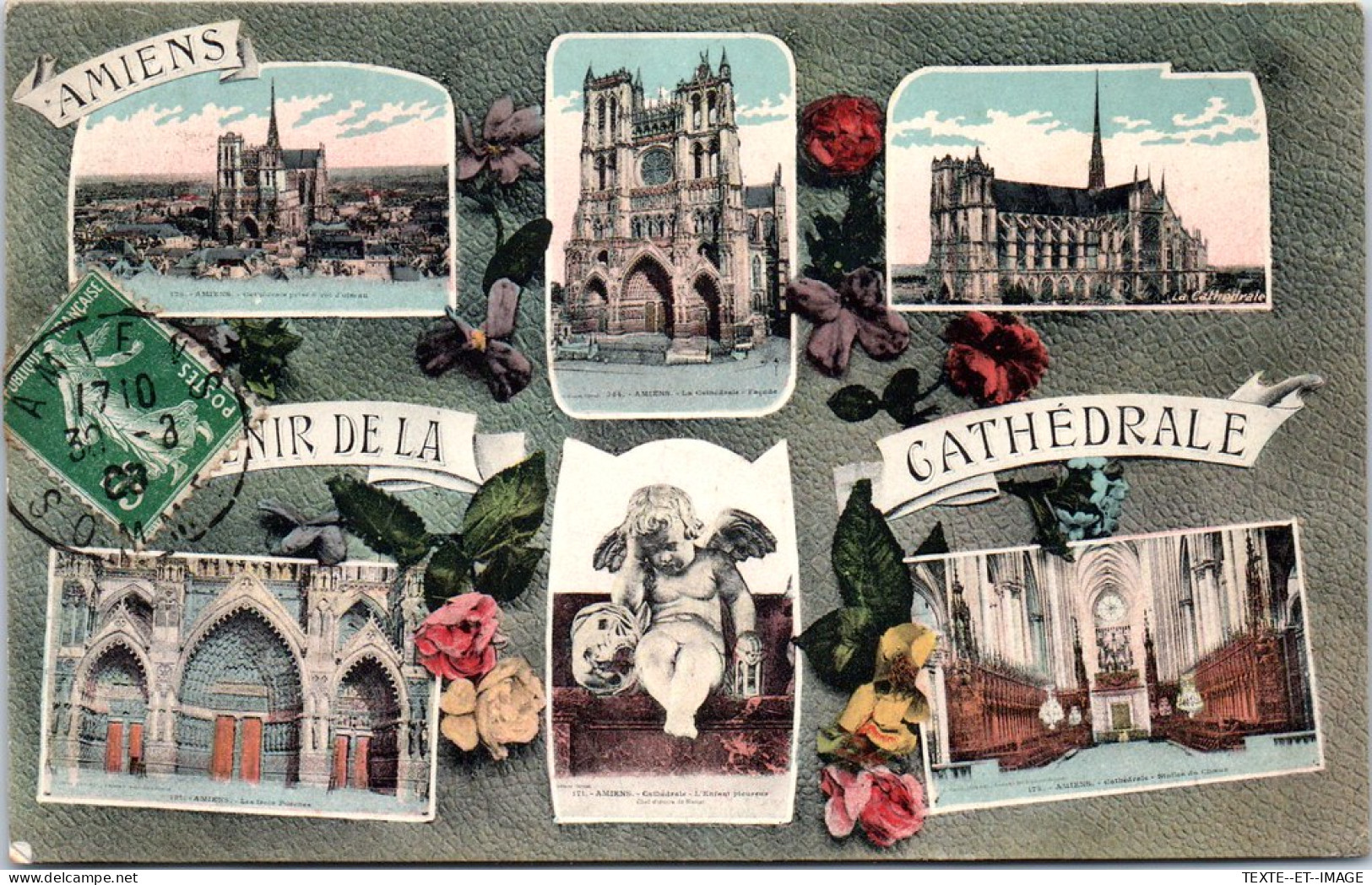 80 AMIENS - Carte Souvenir De La Cathedrale. - Amiens