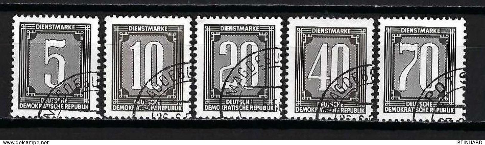 DDR Komplettsatz Dienstmarken B - Innendienst ANK-Nr. 1 - 5 Gestempelt - Siehe Bild - Oblitérés