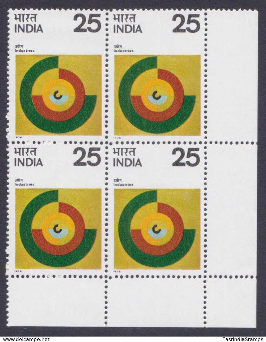 Inde India 1976 MNH Industries, Industry, Economy, Block - Ungebraucht