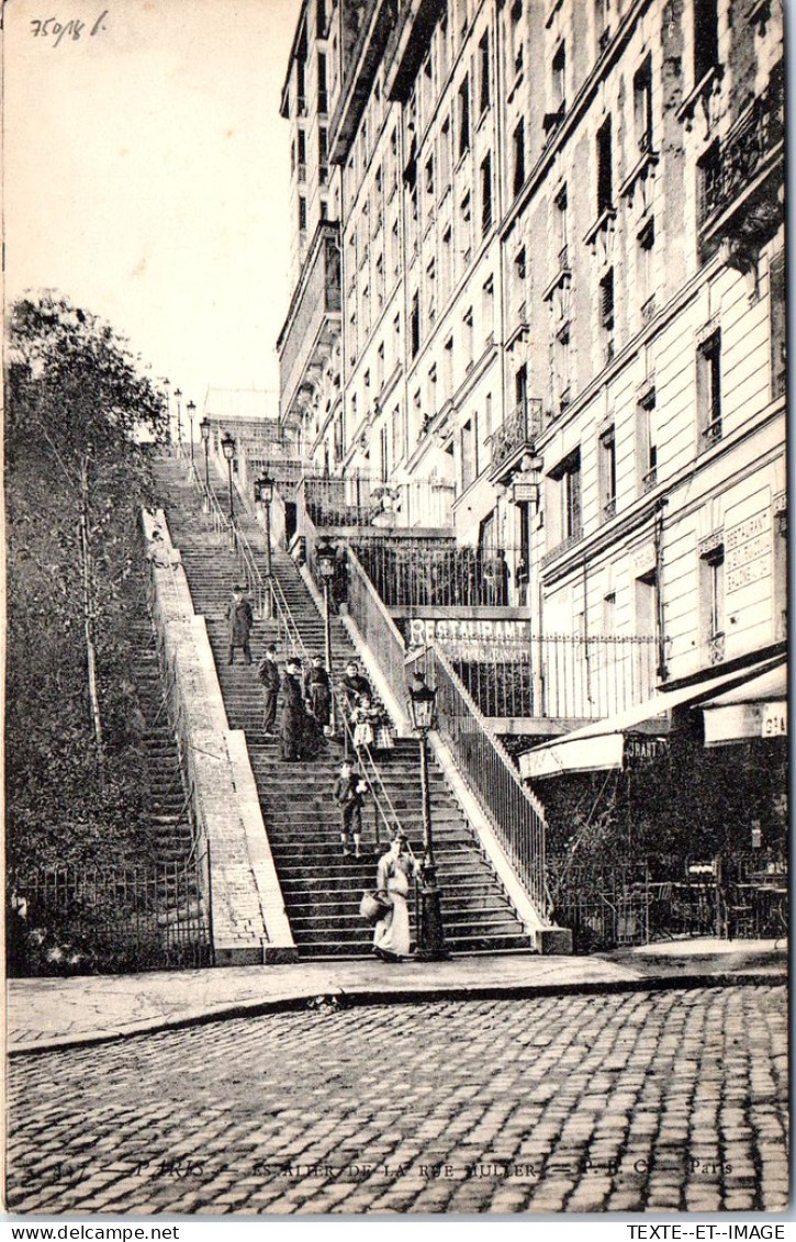 75018 PARIS - Escaliers De La Rue Muller  - Arrondissement: 18