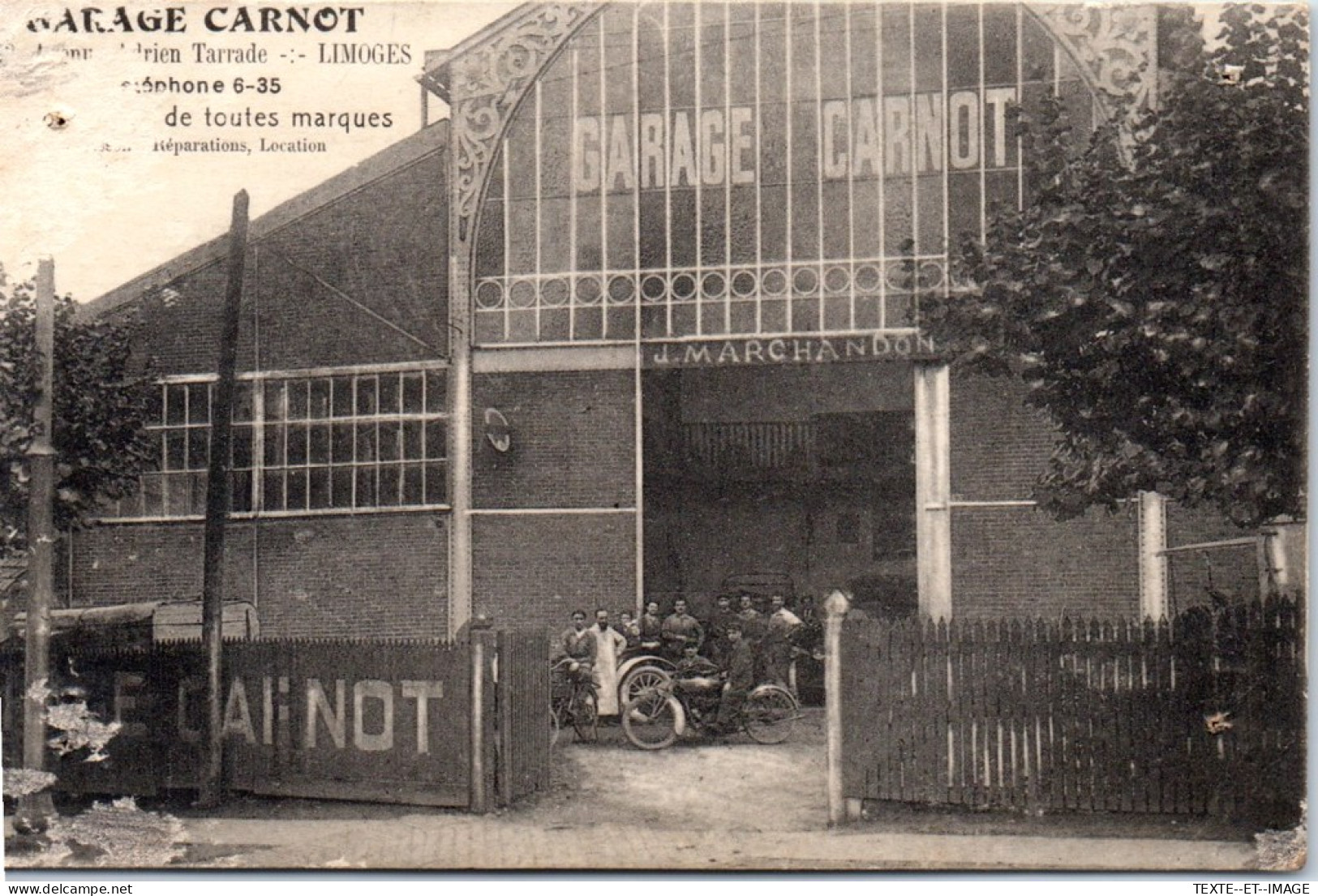 87 LIMOGES - Garage CARNOT Av Tarrade [rare] Frotee A Gauche - Limoges