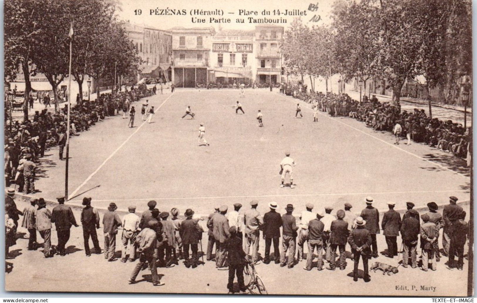 34 PEZENAS - La Place Du 14 Juillet, Une Partie De Tambourin  - Sonstige & Ohne Zuordnung