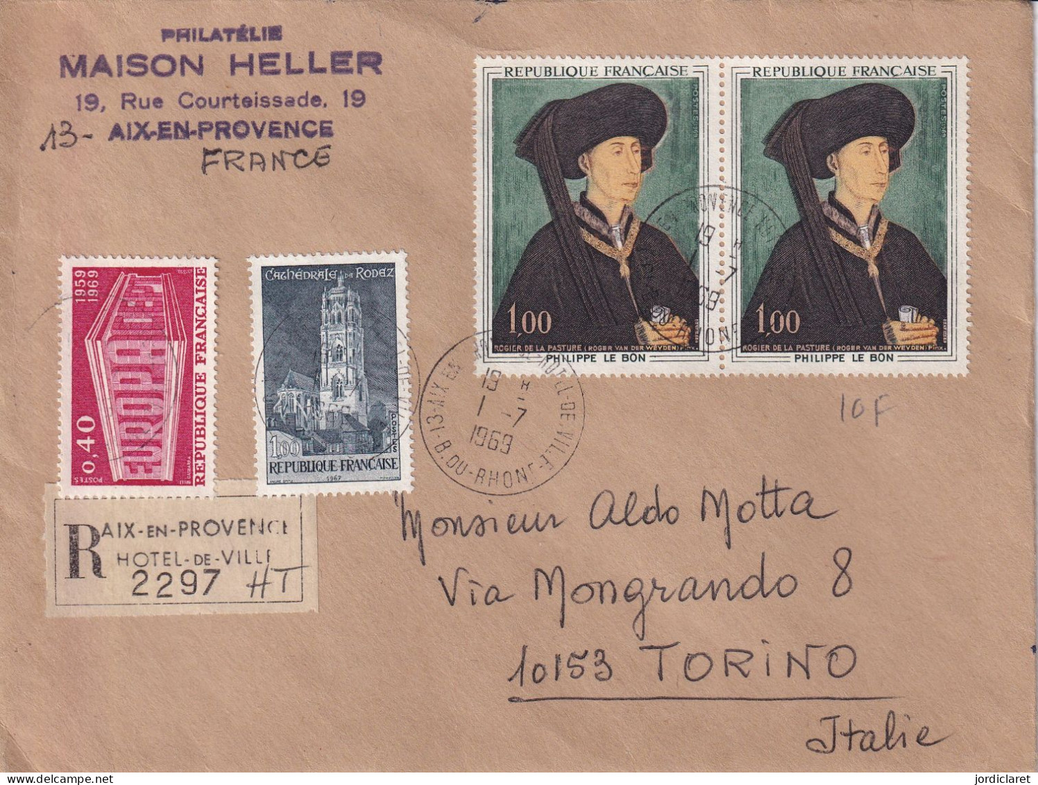 LETTRE 1969 RECOMANDEE  AIX-EN-PROVENCE - Briefe U. Dokumente