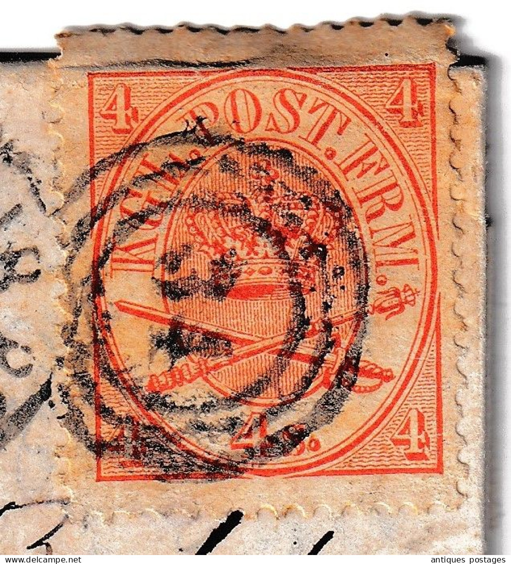 Lettre 1866 Denmark Danmark Scott Royal Emblems  KGL. POST FRM. Kongeligt Post Freimaerk