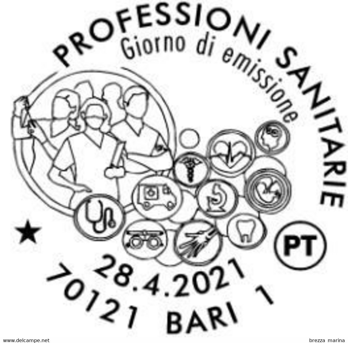 ITALIA - Usato - 2021 - Professioni Sanitarie – Sagome E Figure Stilizzate - B - 2011-20: Usados