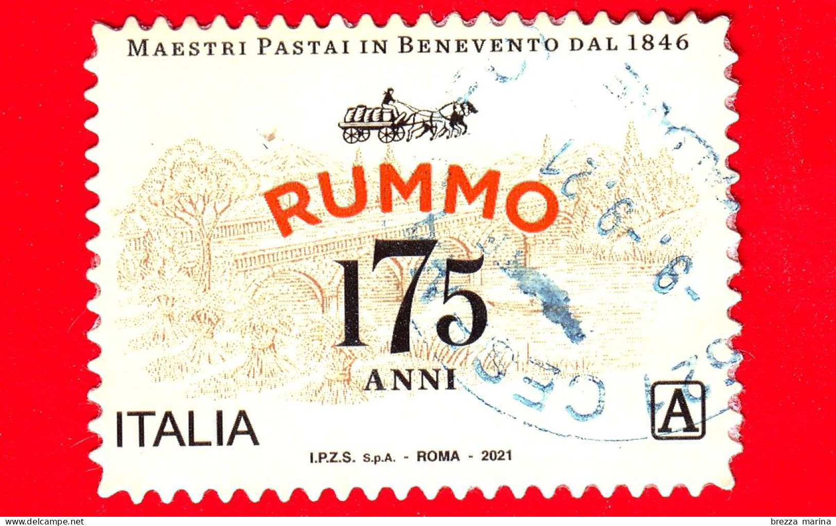 ITALIA - Usato - 2021 - 175 Anni Della Pasta Rummo – Ponte Leproso Di Benevento – Logo -  A - 2021-...: Usati