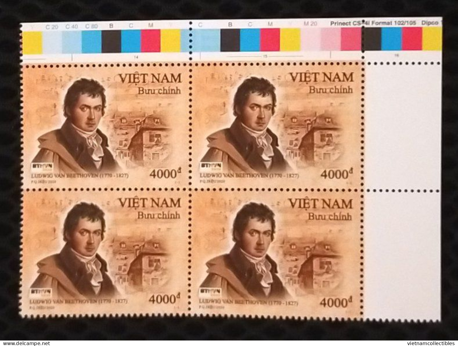 Block 4 Of Vietnam Viet Nam MNH Perf Stamps 2020 : 250th Birth Anniversary Of Ludwig Van Beethoven / Music (Ms1139) - Viêt-Nam