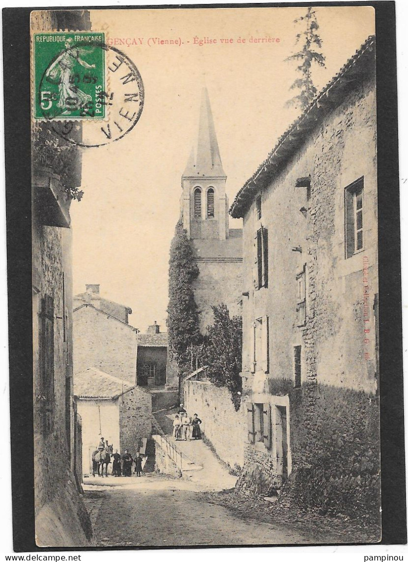 86 - GENCAY- Eglise Vue De Derrière - Animée - Gencay