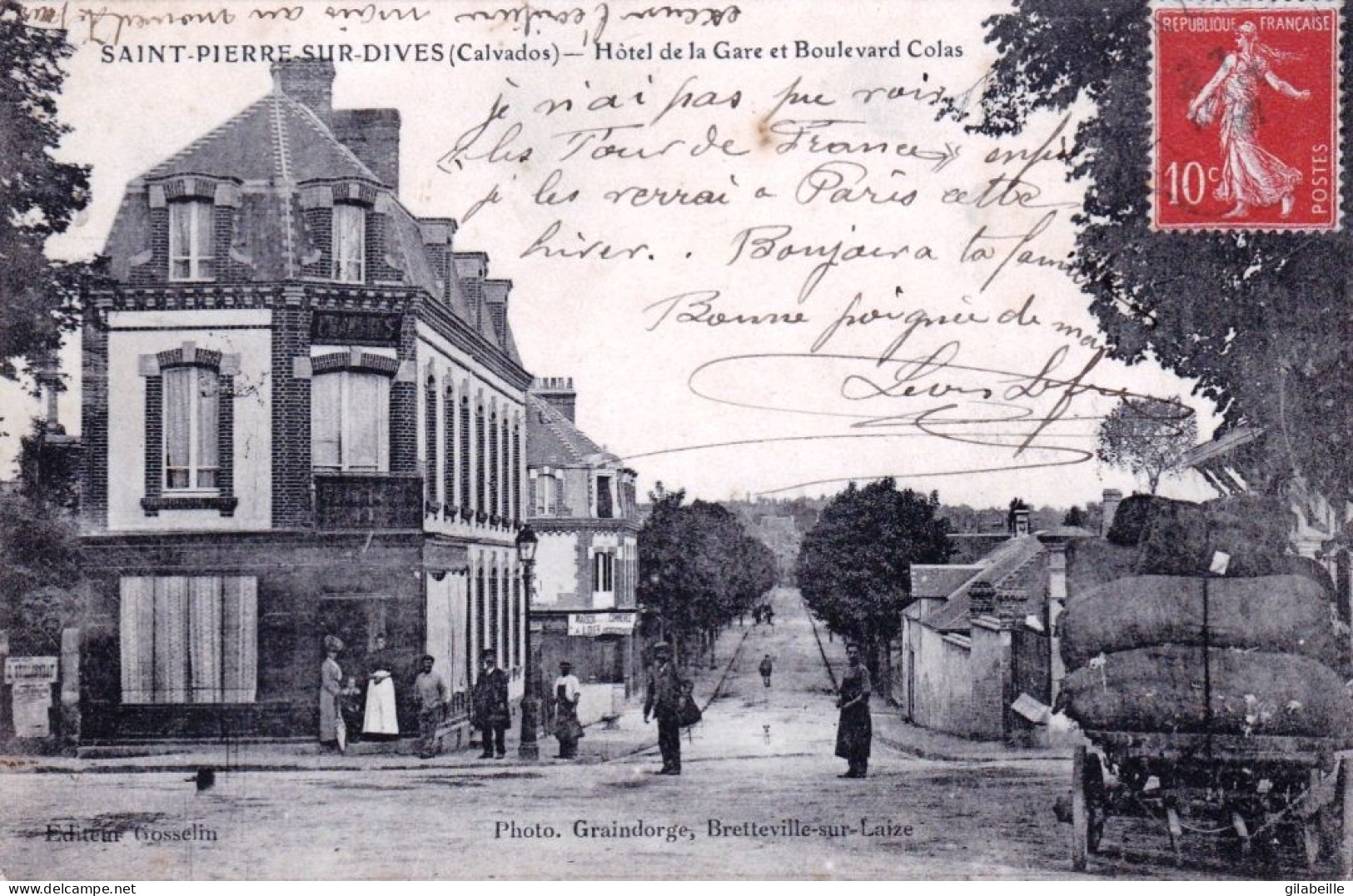 14 - Calvados -  SAINT PIERRE Sur DIVES - Hotel De La Gare Et Boulevard Colas - Other & Unclassified