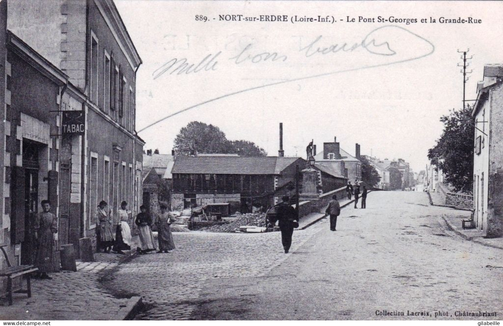 44 - Loire Atlantique -  NORT Sur ERDRE - Le Pont Saint Georges Et La Grande Rue - Tabac - Nort Sur Erdre