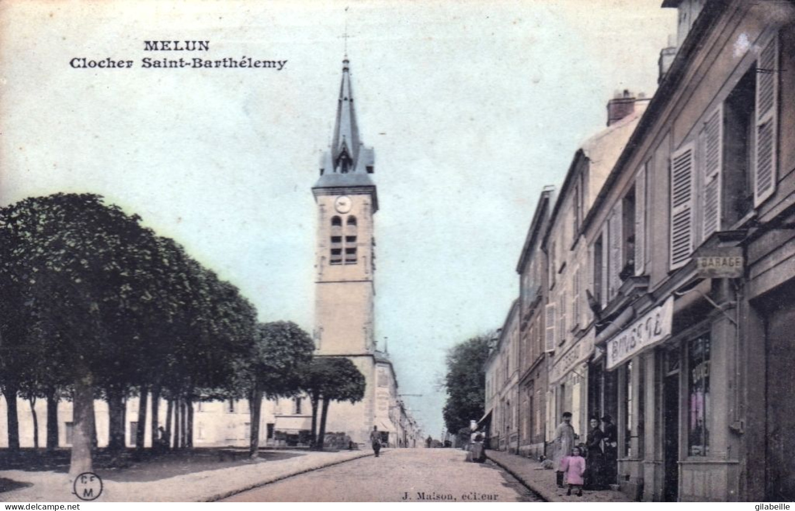 77 - Seine Et Marne - MELUN - Clocher Saint Barthelemy - Café - Tabac - Melun