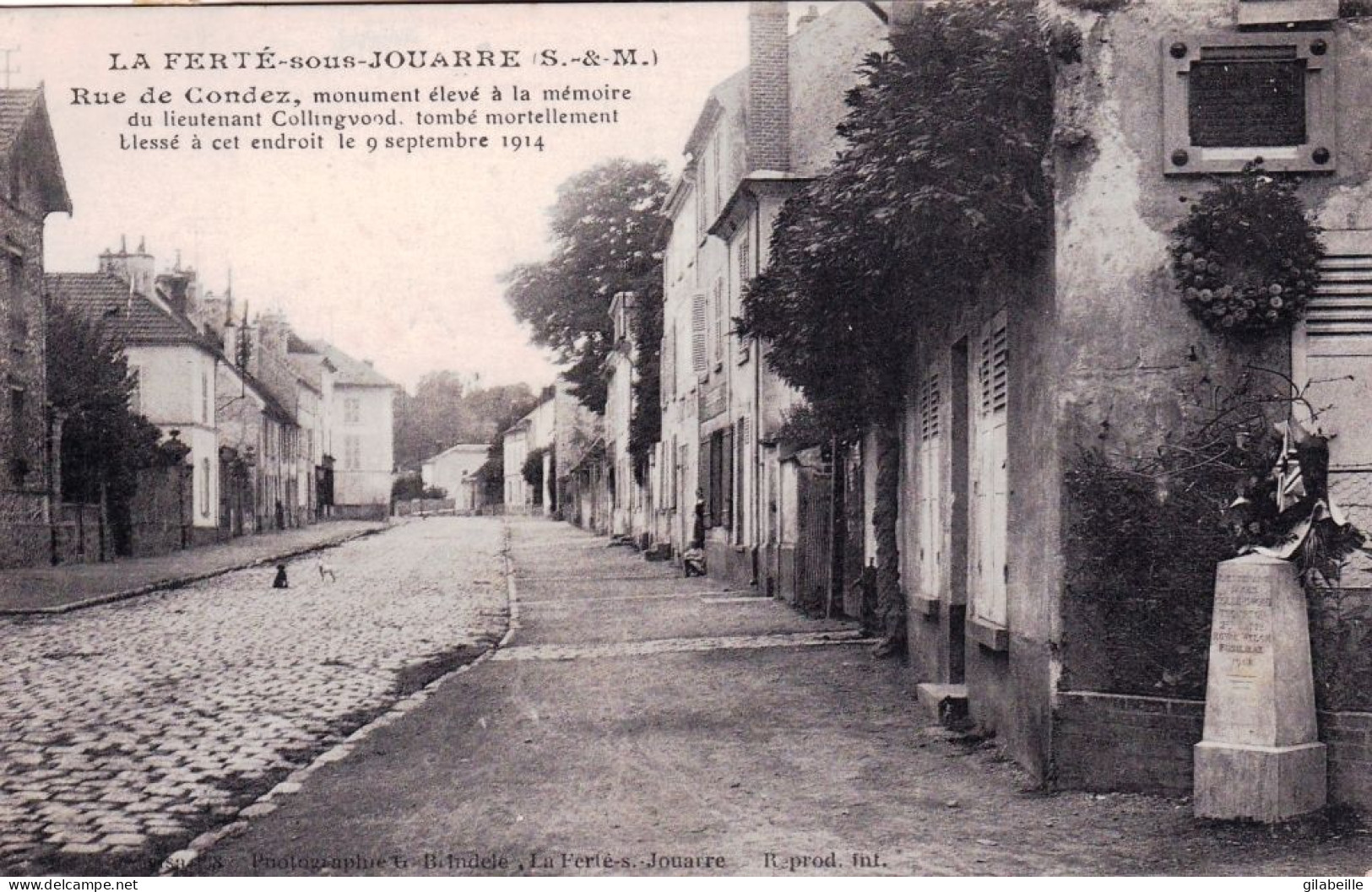 77 - Seine Et Marne - LA FERTE Sous JOUARRE - Rue De Condez - Monument A La Memoire Du Lieutenant Collingvood - La Ferte Sous Jouarre