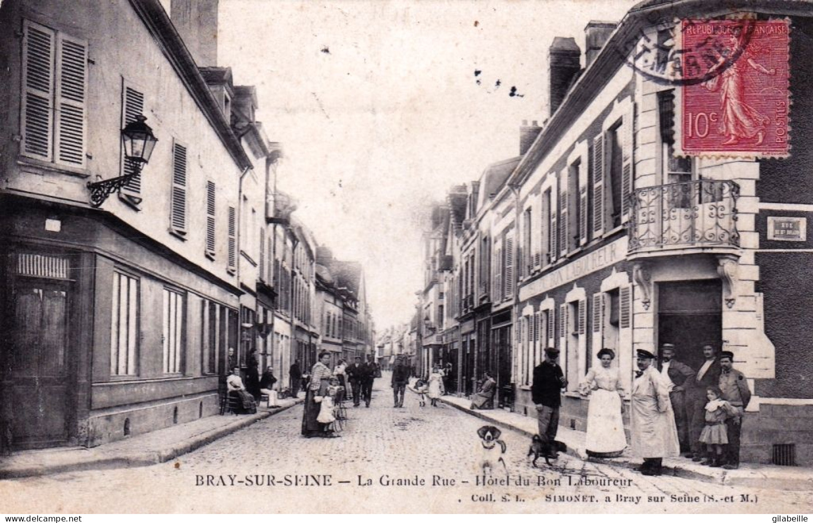 77 - Seine Et Marne - BRAY Sur SEINE - La Grande Rue - Hotel Du Bon Laboureur - Bray Sur Seine