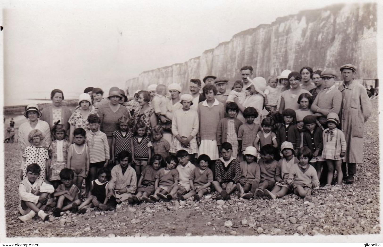 76 - Seine Maritime - SAINT VALERY  En CAUX - Carte Photo - Photo De Groupe A La Plage - 1929 - Saint Valery En Caux