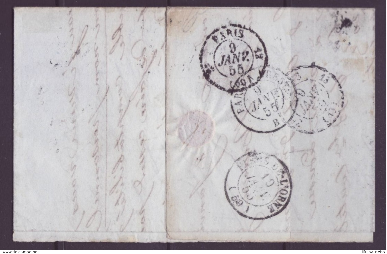 FRANCE 1853-1860 20c Bleu YT N°14 On The Cover From Bordeaux - 1853-1860 Napoléon III.