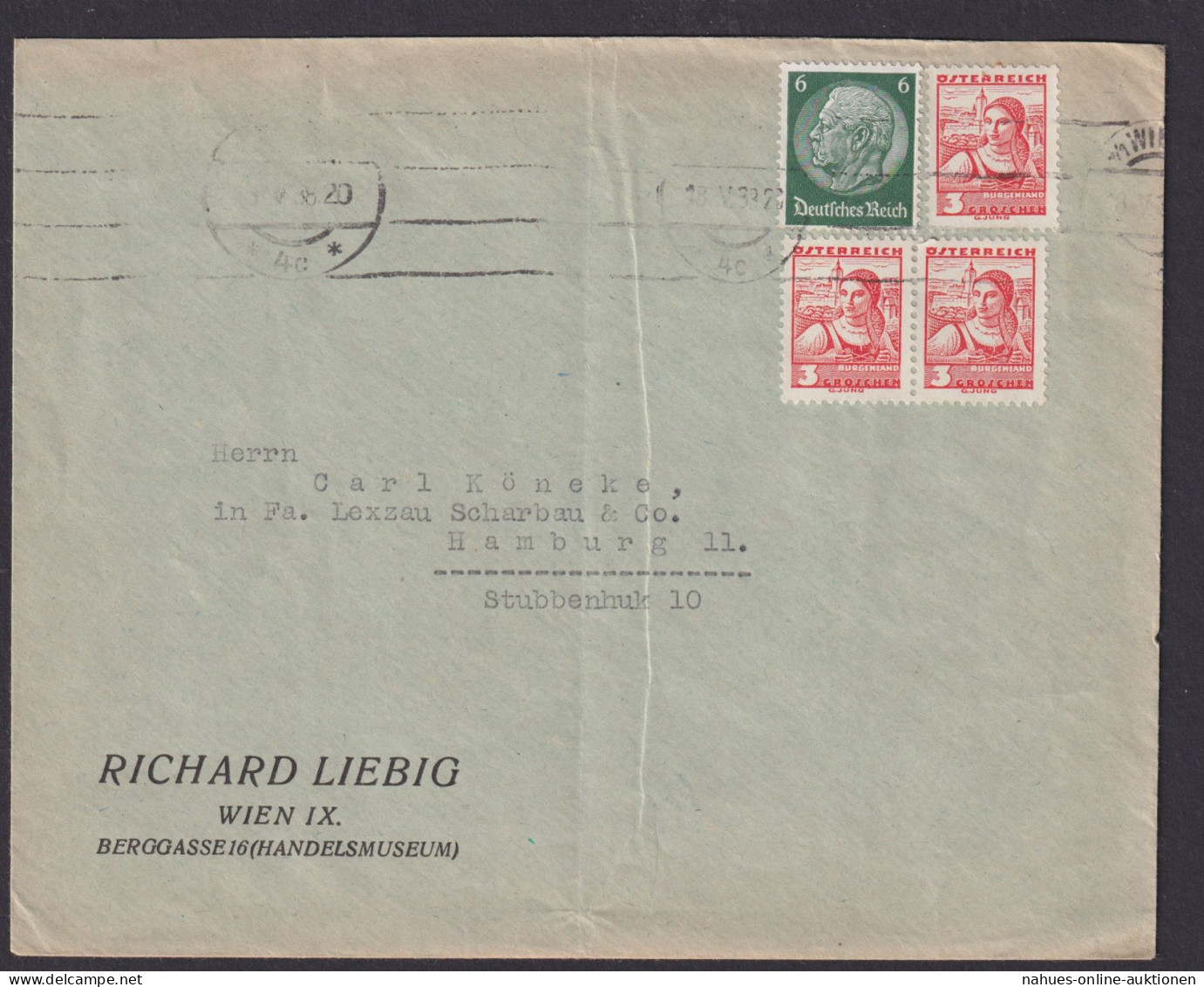 Briefmarken Brief MIF Deutsches Reich Ostmark Österreich Wien Richard Liebig - Covers & Documents
