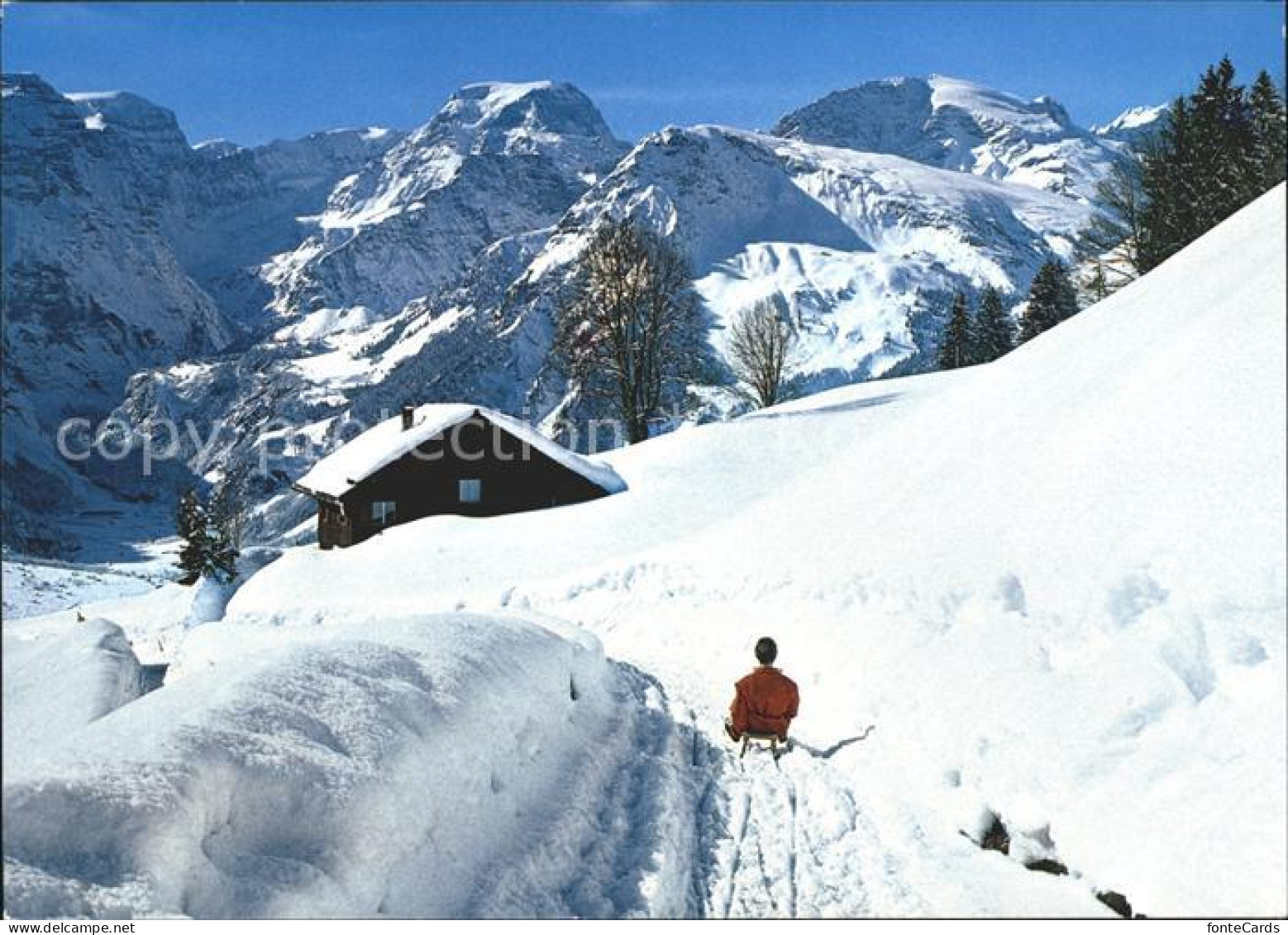 11896816 Braunwald GL Mit Toedikette Berghuette Schlittenfahrt Braunwald - Andere & Zonder Classificatie