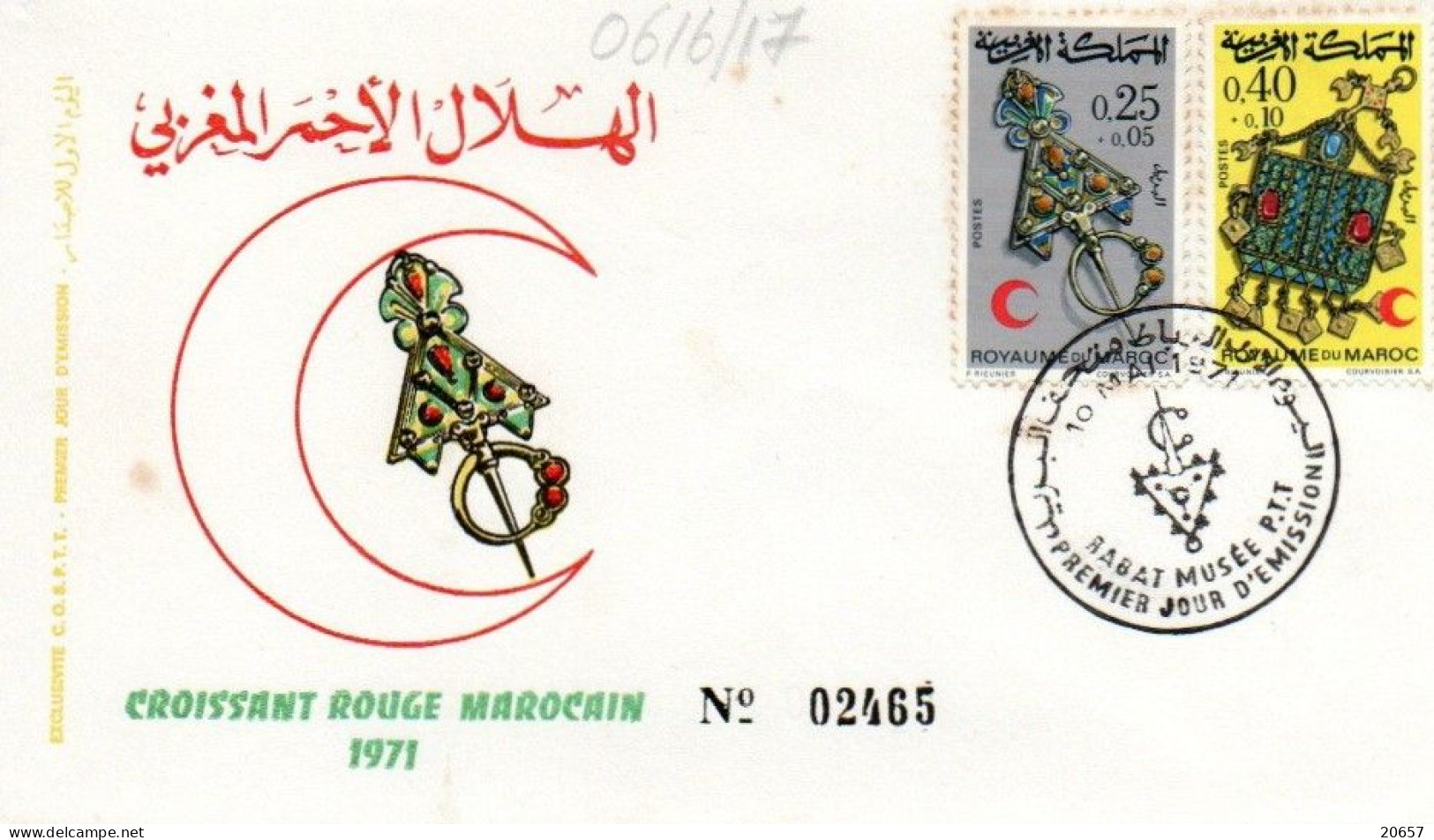 Maroc Al Maghrib 0616 Fdc Croissant-Rouge, Croix-Rouge - Rotes Kreuz