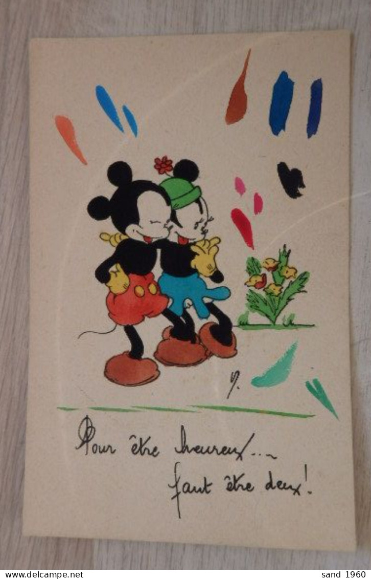 Mickey Et Minie - WALT DISNEY - Pour être Heureux... Faut être Deux - 2 Scans - Sonstige & Ohne Zuordnung