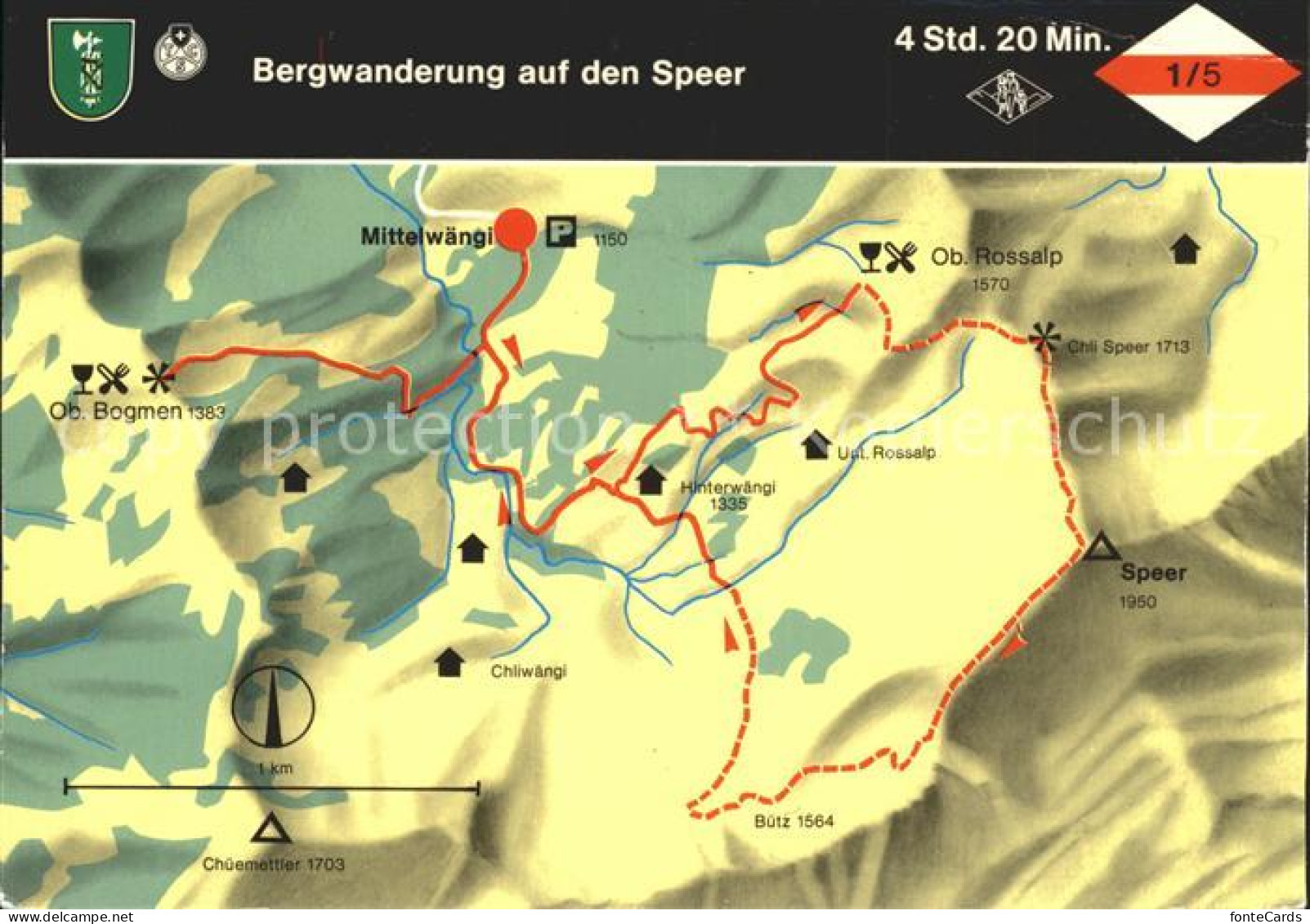 11891296 Rapperswil SG Bergwanderung Auf Den Speer Panoramakarte Rapperswil SG - Andere & Zonder Classificatie