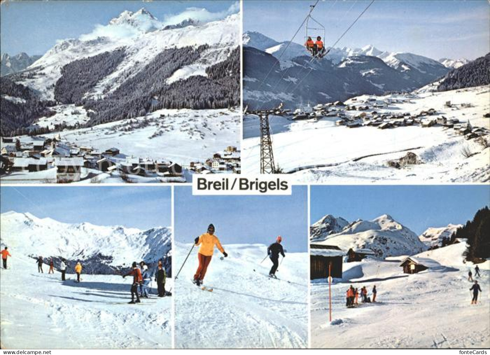 11889886 Brigels Mit Skigebiet Pez D Artgas Sessellift Panorama Breil - Other & Unclassified