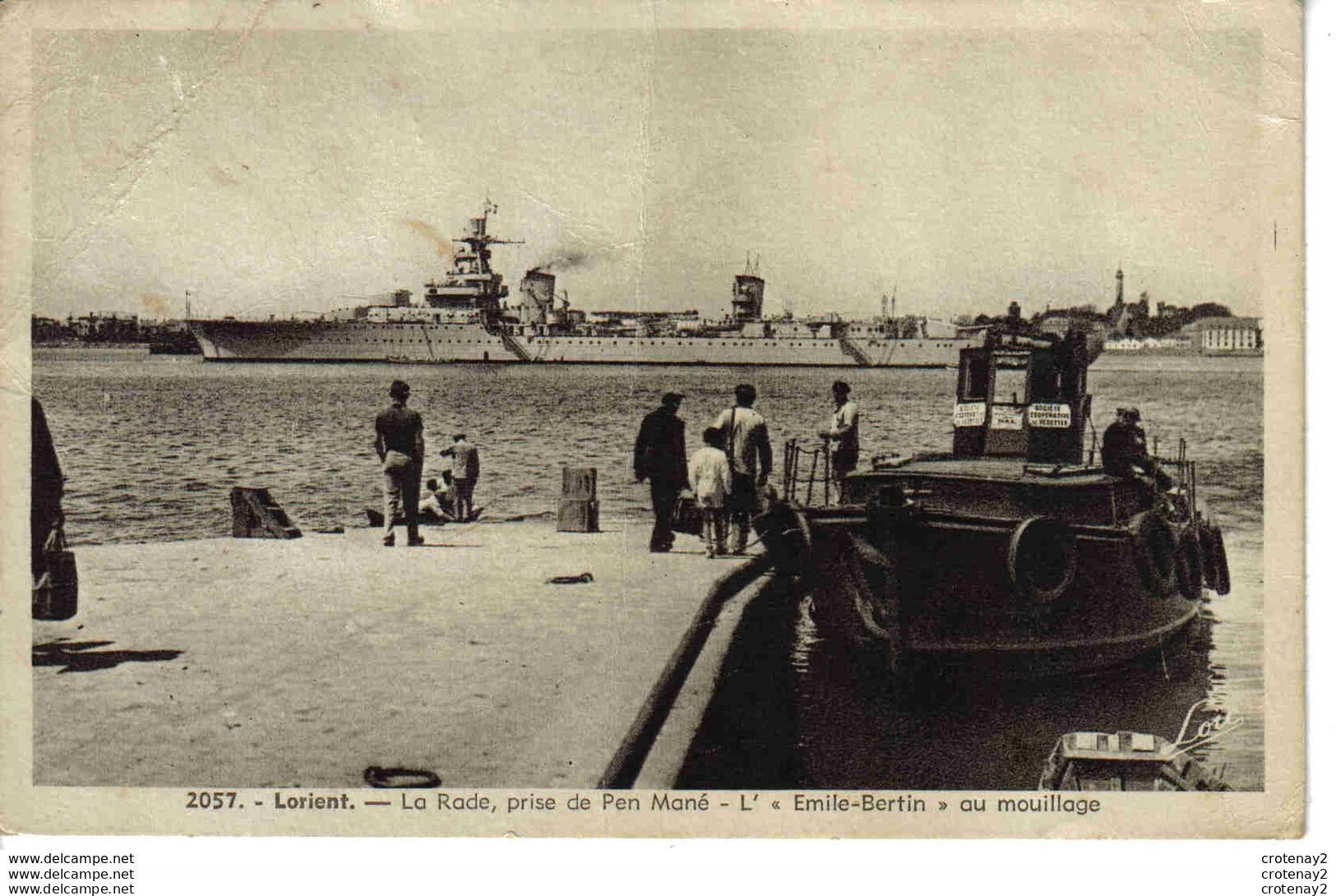 56 LORIENT La Rade Prise De Pen Mané Bateau Emile Bertin Au Mouillage Navire De Guerre Laurent Nel édit - Lorient