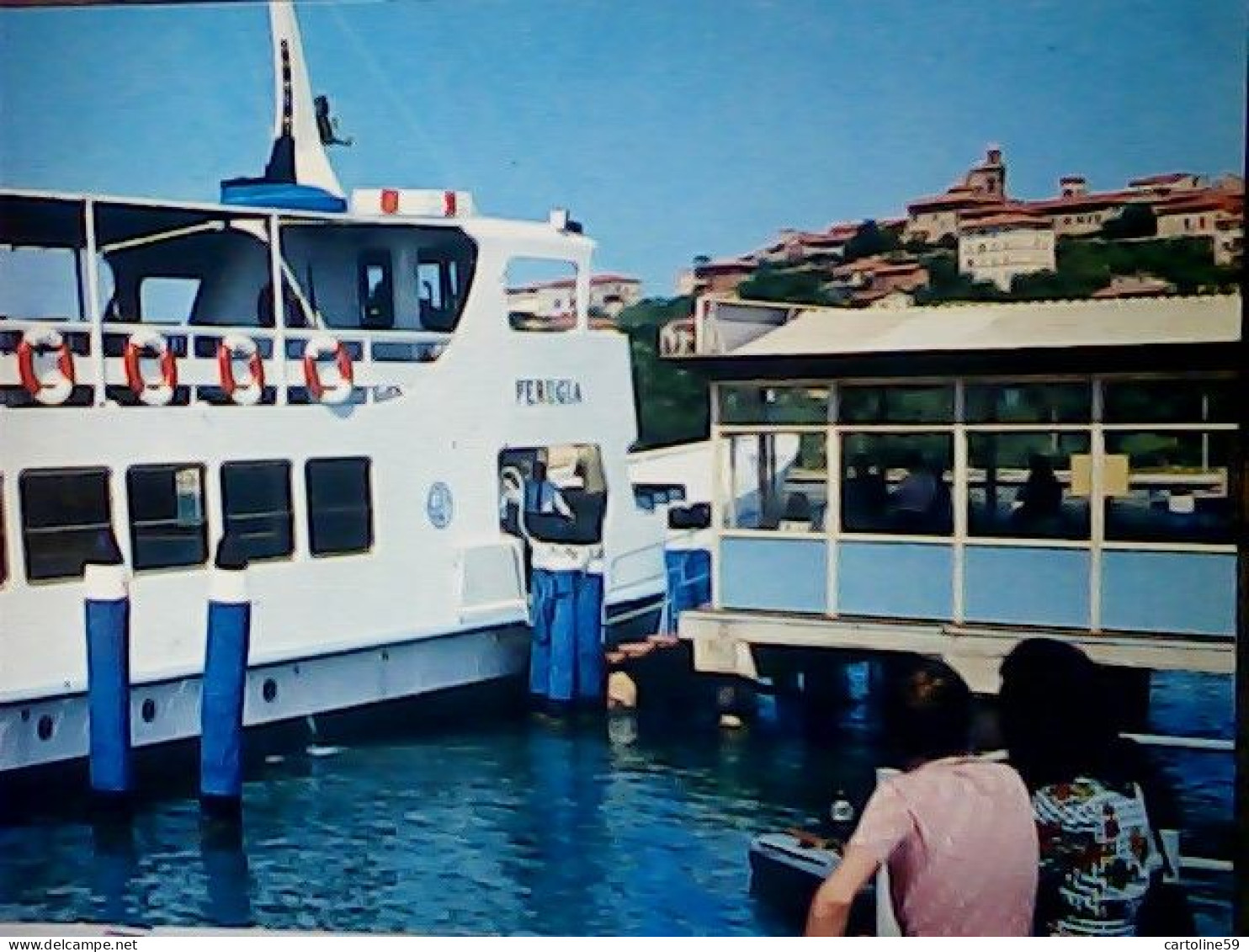 CASTIGLIONE DEL LAGO,PERUGIA,UMBRIA-PONTILE NAVE SHIP FERRY VB1977  JV6486 - Perugia