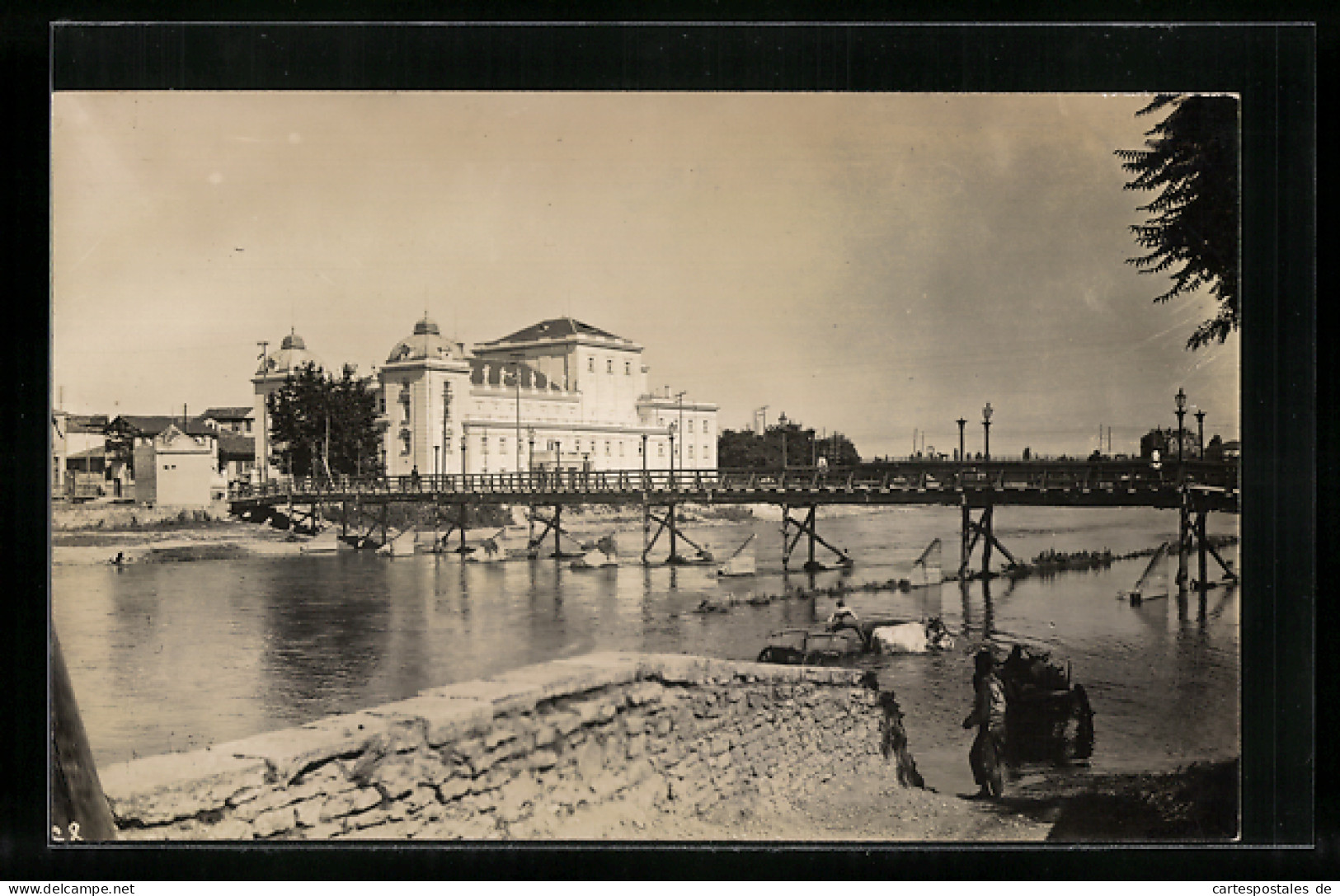 AK Skopje, Brücke Im Ort  - Macédoine Du Nord