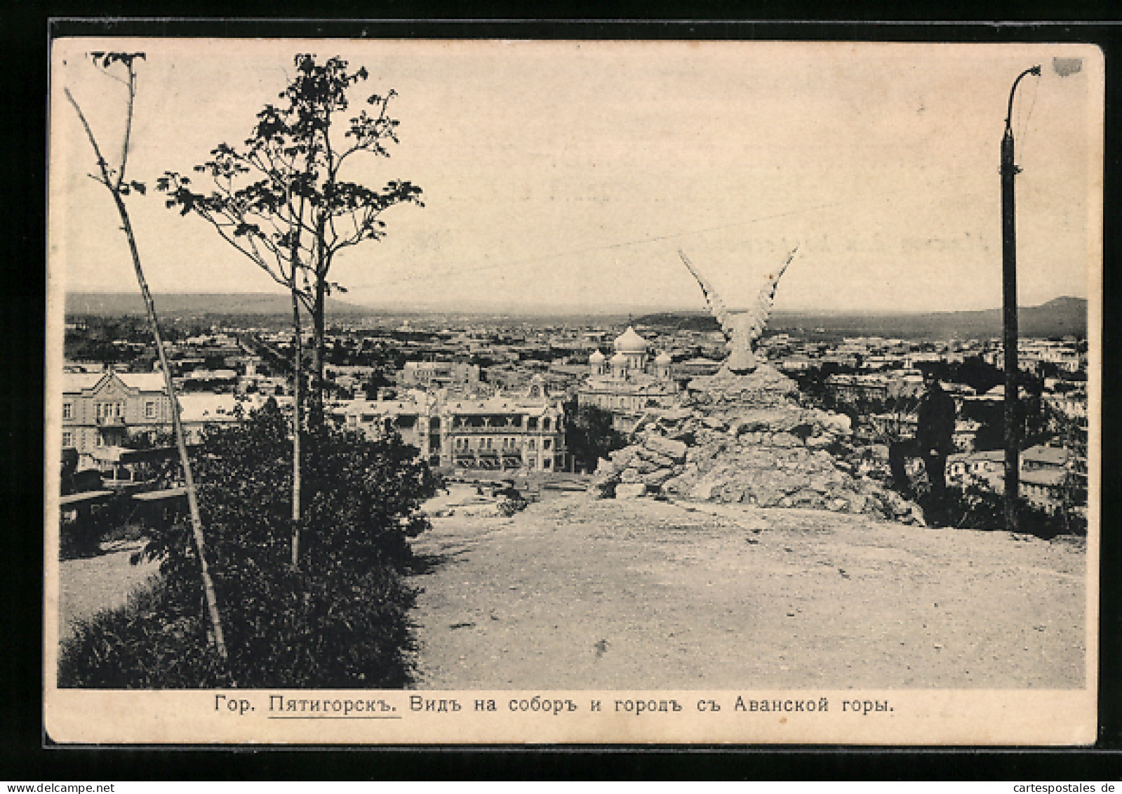 AK Pjatigorsk, Panorama Der Stadt, Adlerstatue  - Russie