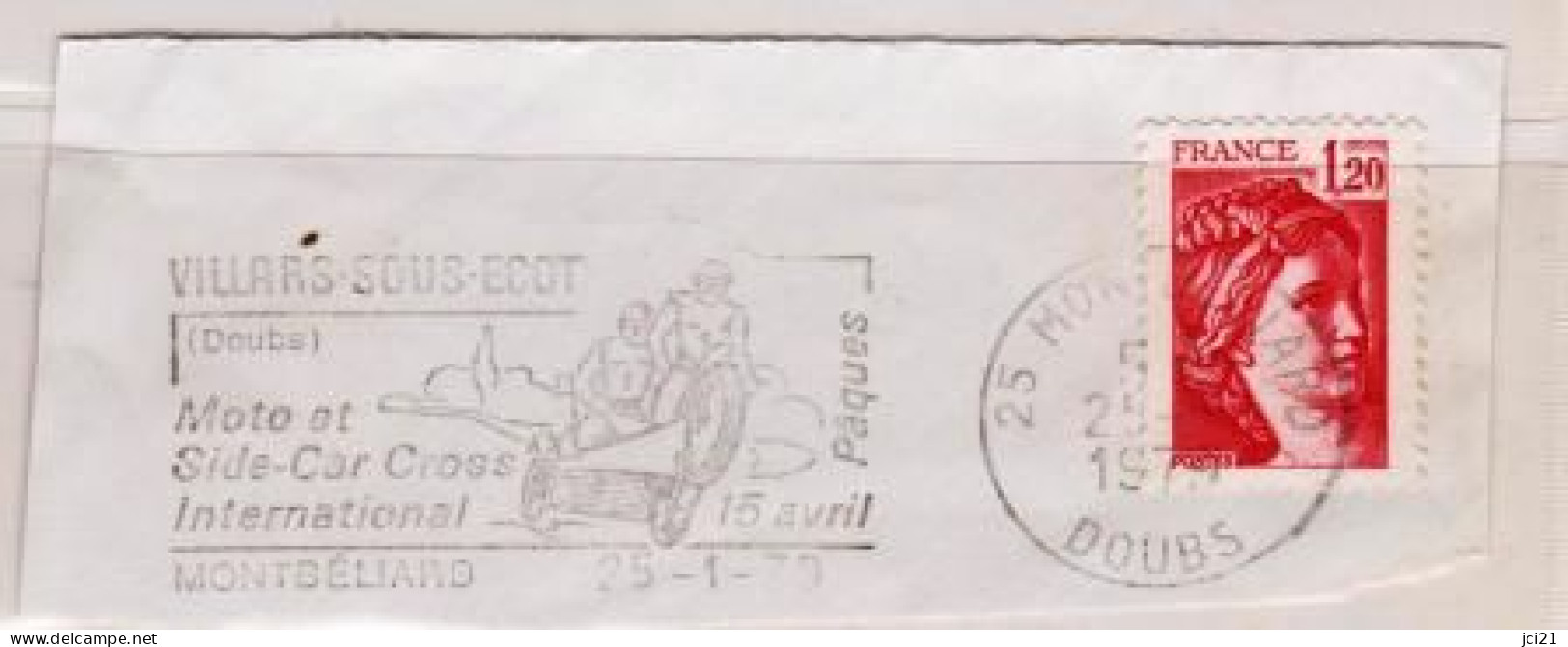 Flamme Moto Et Side-car Cross VILLARS SOUS ECOT Sur Fragment _F139 - Mechanical Postmarks (Advertisement)