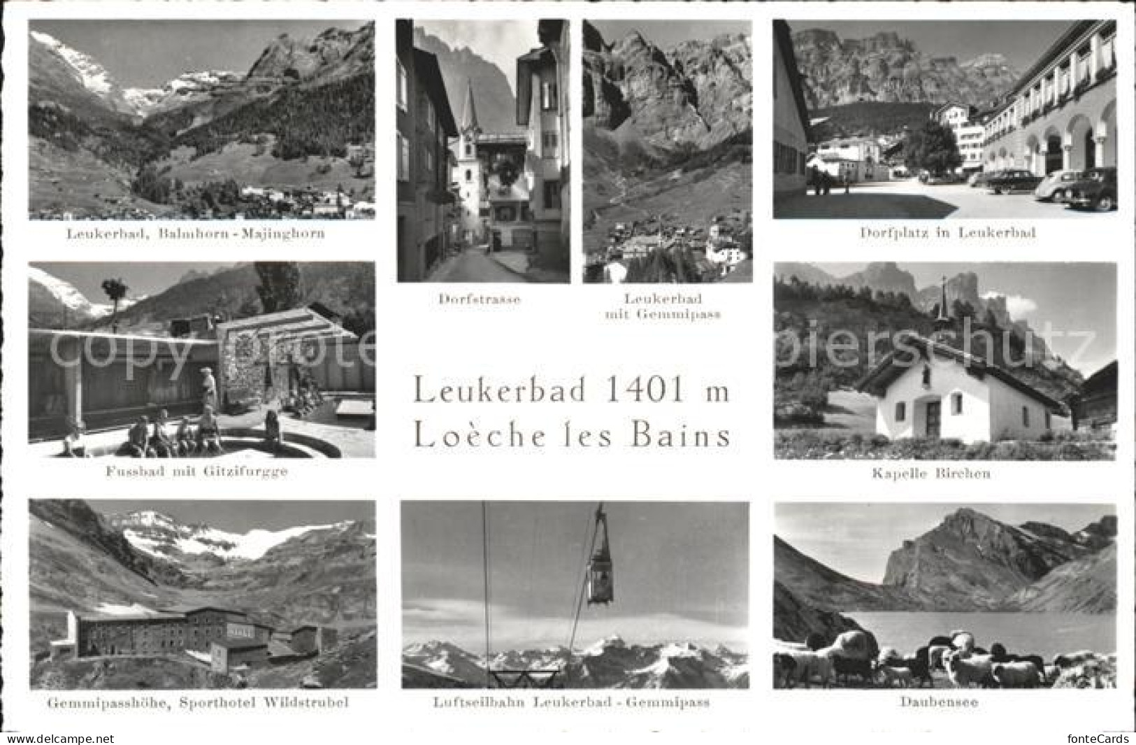 11886666 Leukerbad Dorfstrasse Gemmipass Kapelle Daubensee Luftseilbahn Fussbad  - Autres & Non Classés