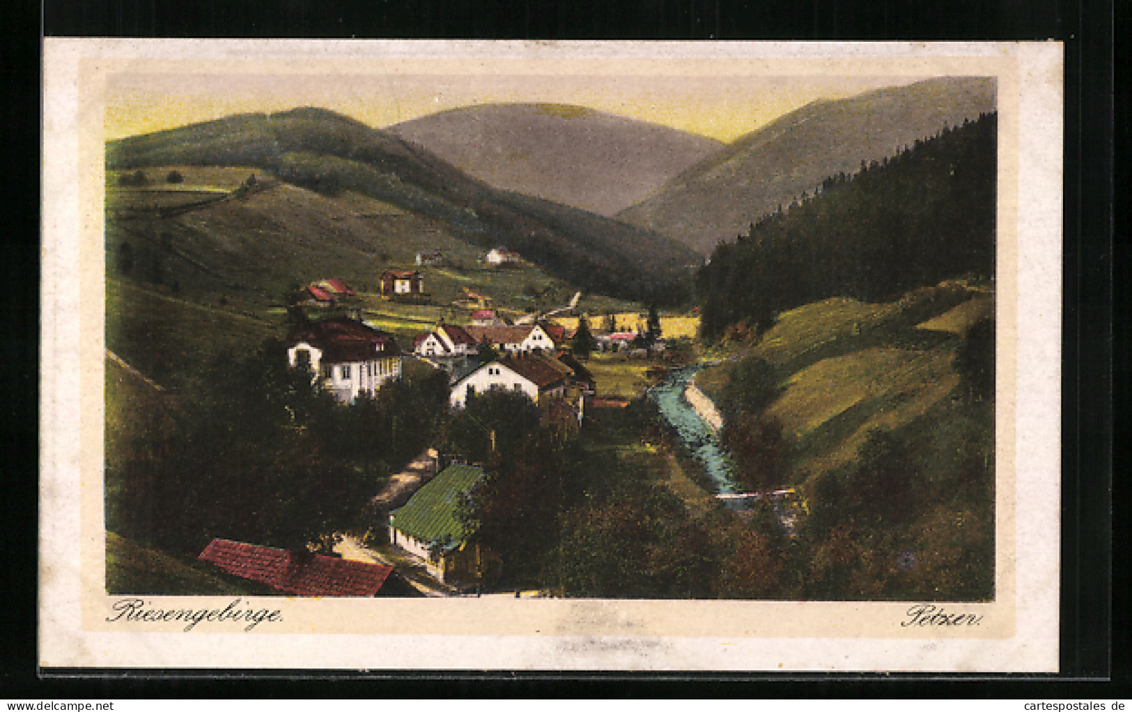 AK Petzer /Riesengebirge, Ortsansicht Aus Der Vogelschau  - Czech Republic