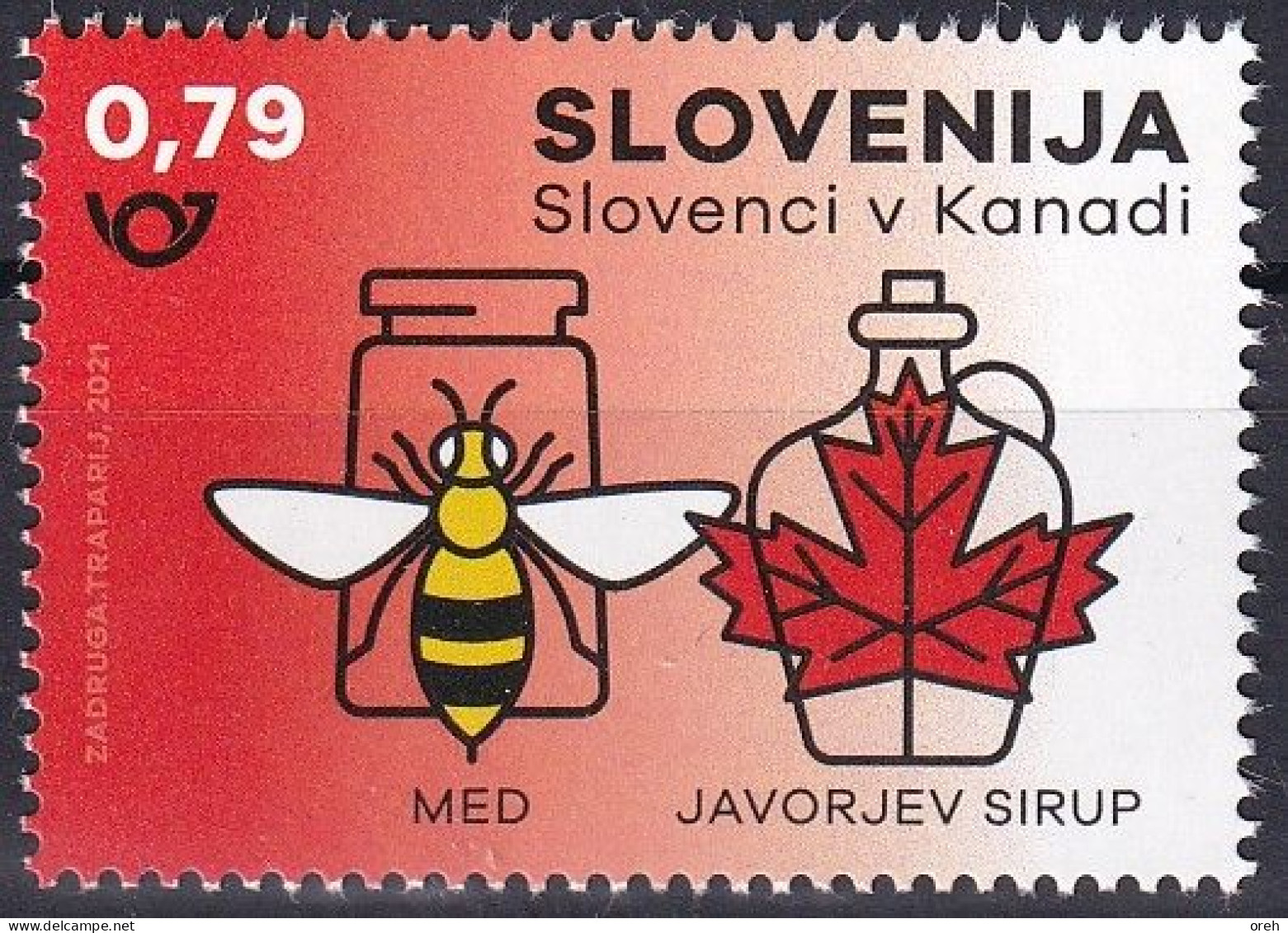 SLOVENIA  2021,SLOVENES IN KANADA,HONEY,,BEE,MAPLE SYRUP,AHORN,,MNH - Slovenië