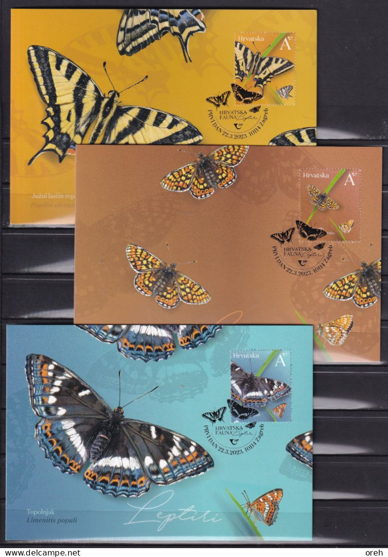 CROATIA 2023, NEW 22.3,FAUNA,INSECTS,BUTTERFLIES, 3X MAXIMUM CARD - Papillons