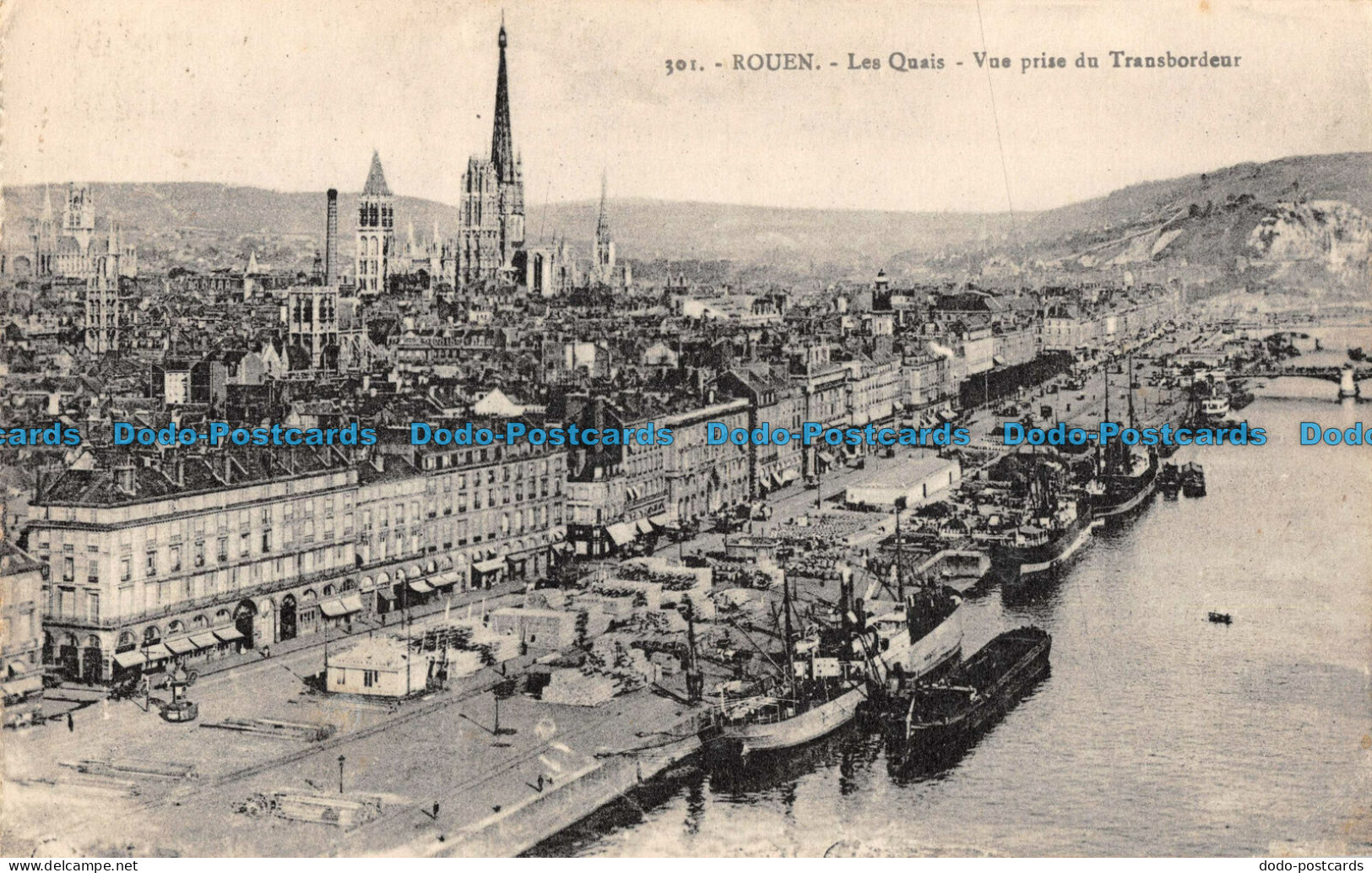 R093029 Rouen. Les Quais. Vue Prise Du Transbordeur. No 301. La Cigogne. 1928 - World