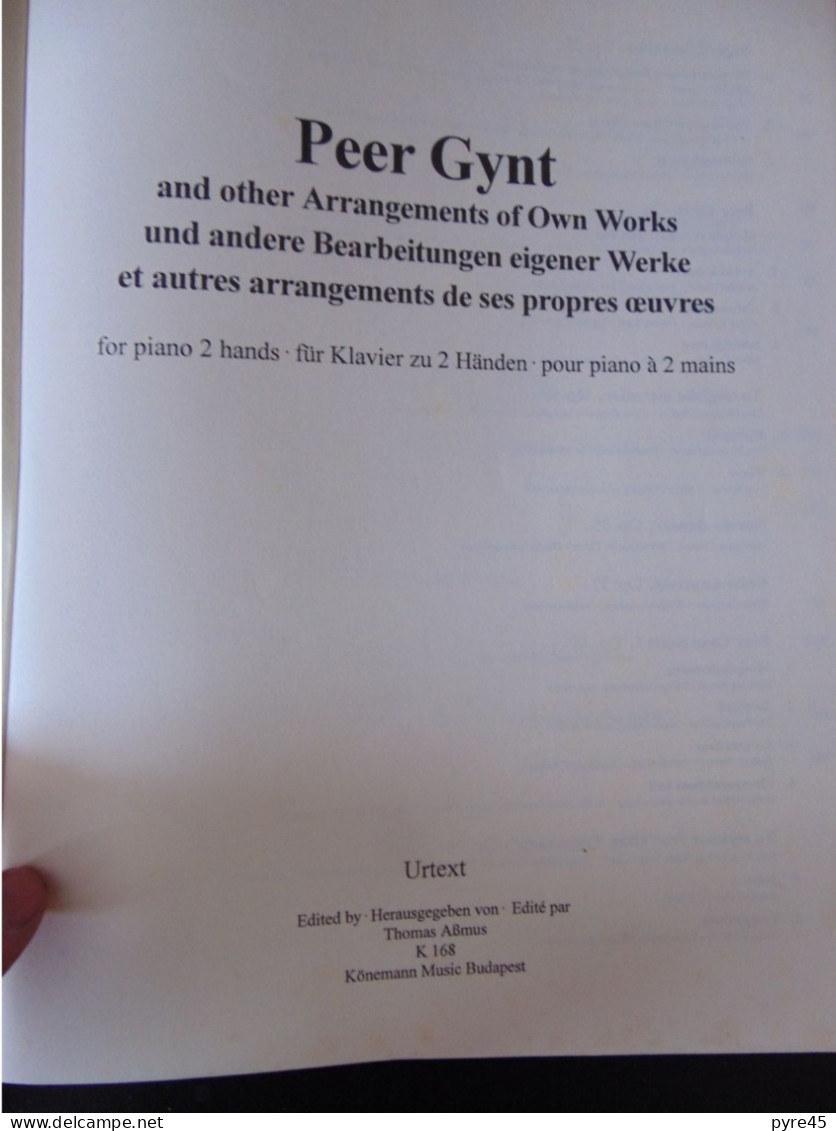 PARTITION PEER GYNT ET AUTRES ARRANGEMENT POUR PIANO - Instrumento Di Tecla