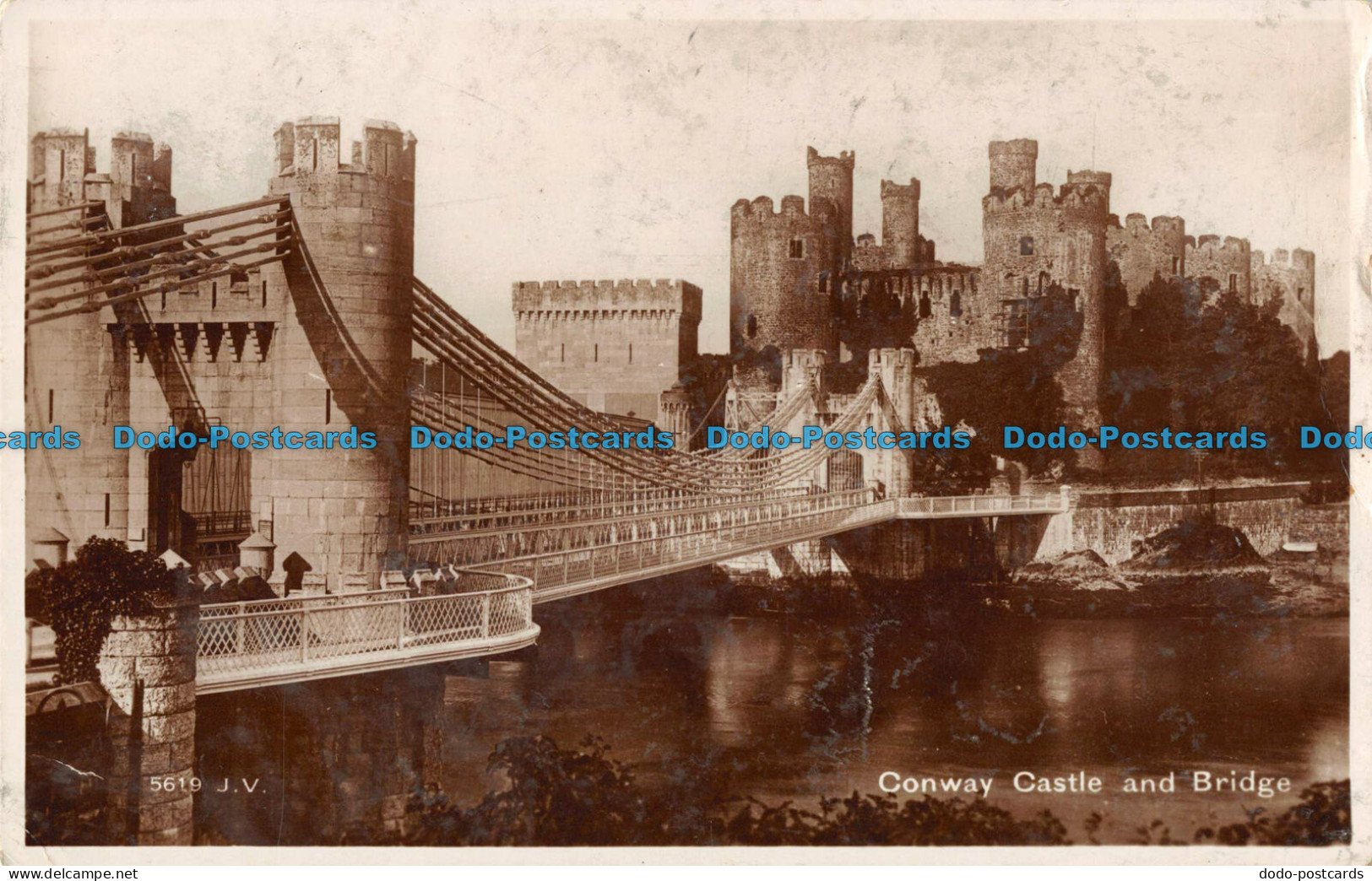 R092415 Conway Castle And Bridge. Valentine. No 5619. RP - World